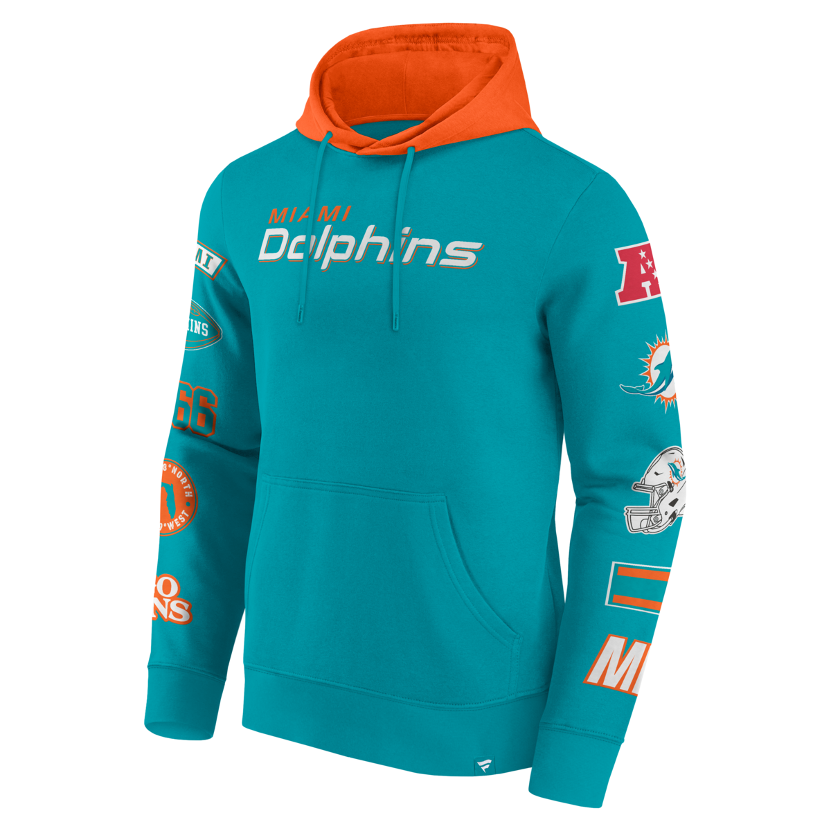 Fanatics - NFL - Colorblock Badge Fleece Hoodie - Miami Dolphins