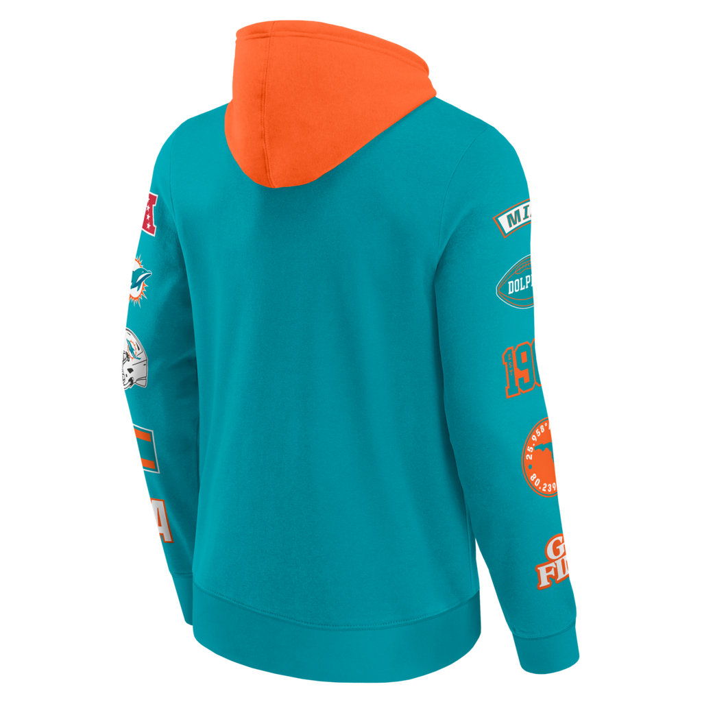 Fanatics - NFL - Colorblock Badge Fleece Hoodie - Miami Dolphins