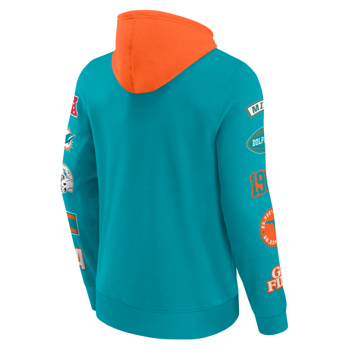 Fanatics - NFL - Colorblock Badge Fleece Hoodie - Miami Dolphins