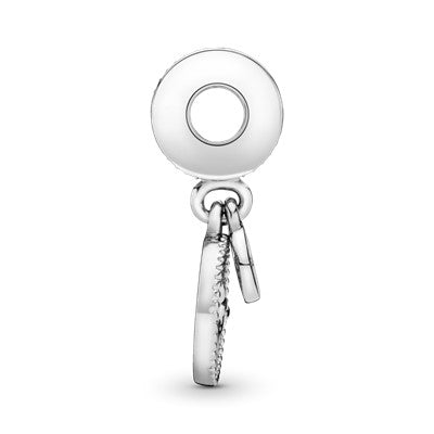 Pandora Family tree silver dangle with 14k and clear cubic zirconia