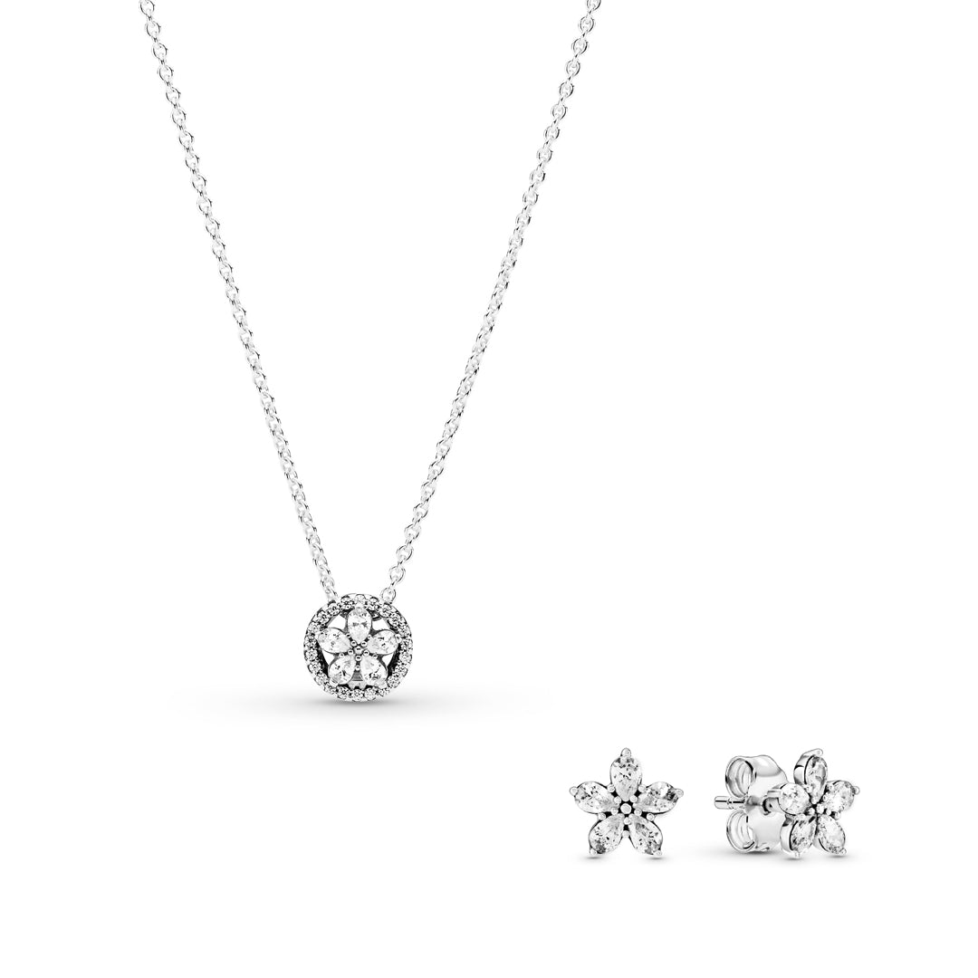 Pandora Sparkling Snowflake Necklace & Earring Gift Set