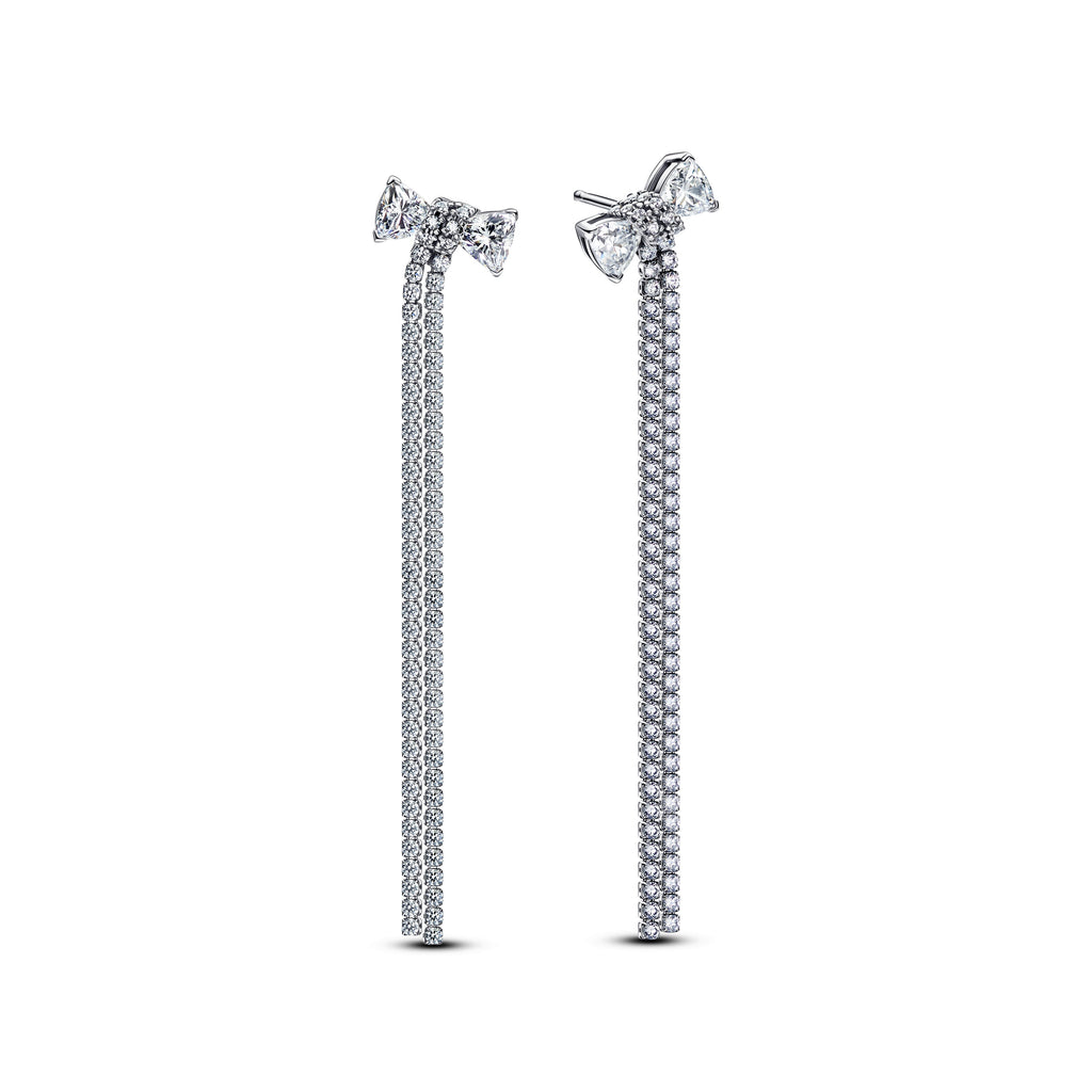 Pandora Pave Bow Drop Earrings