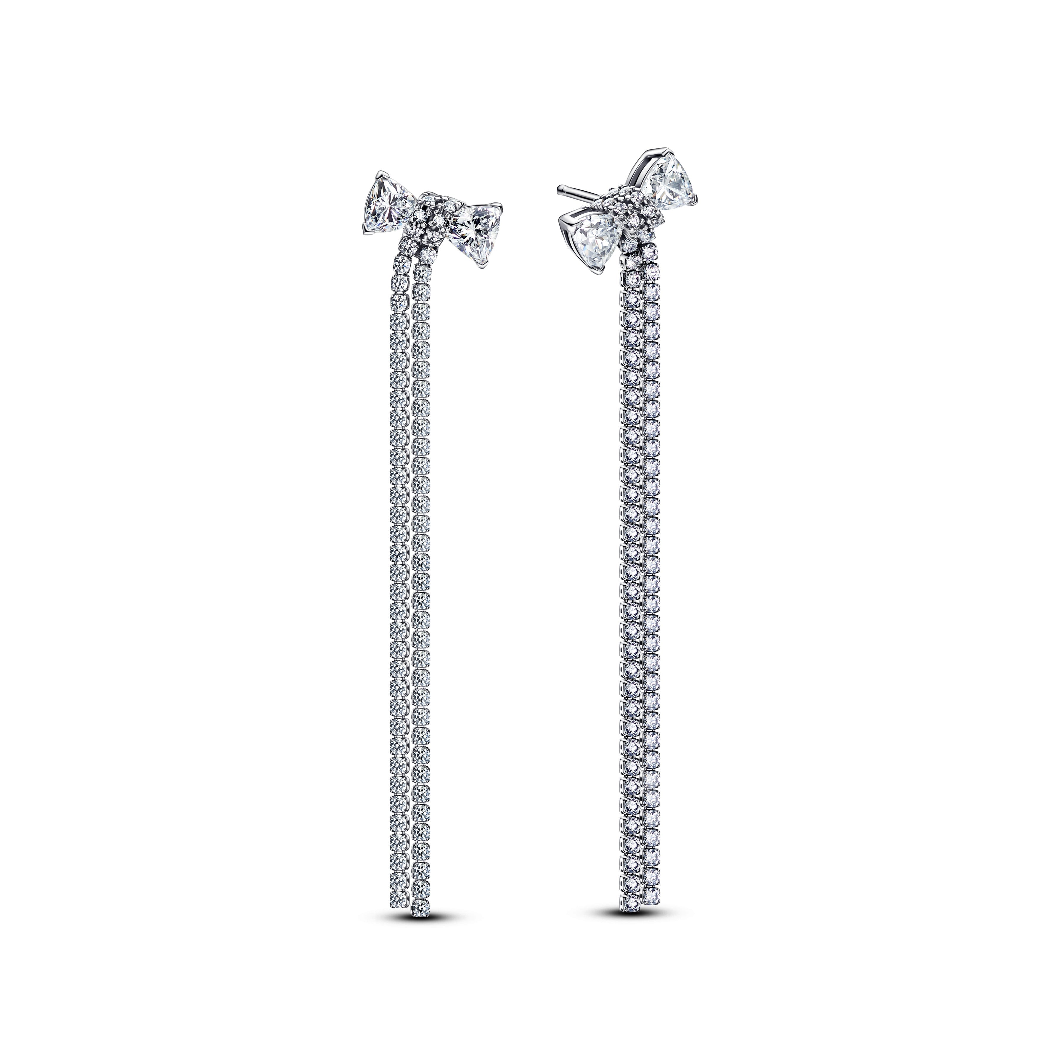 Pandora Pave Bow Drop Earrings