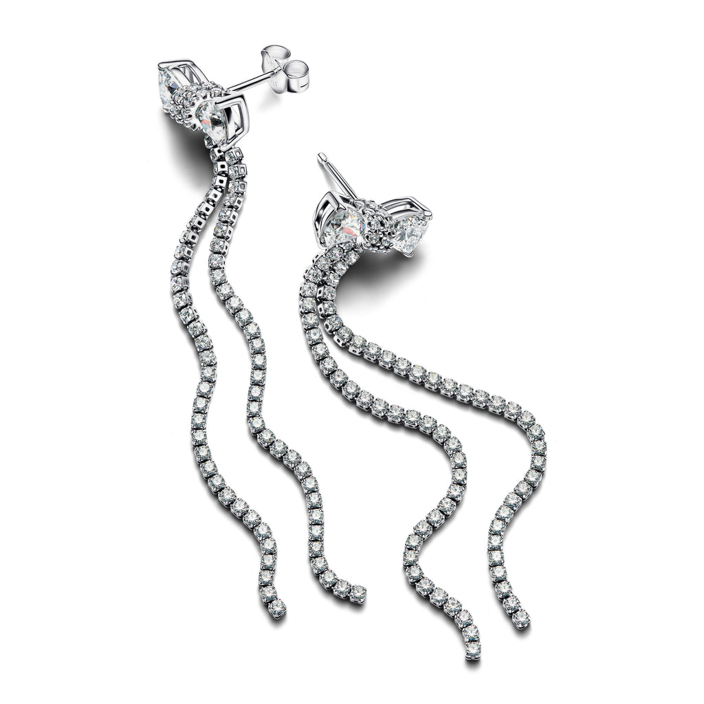 Pandora Pave Bow Drop Earrings