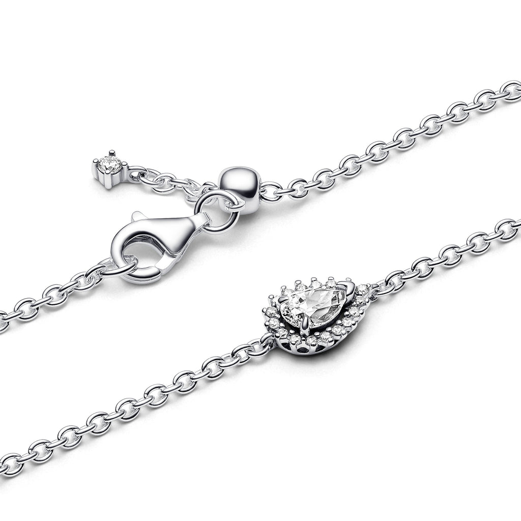Pandora Sparkling Pear Halo Chain Bracelet