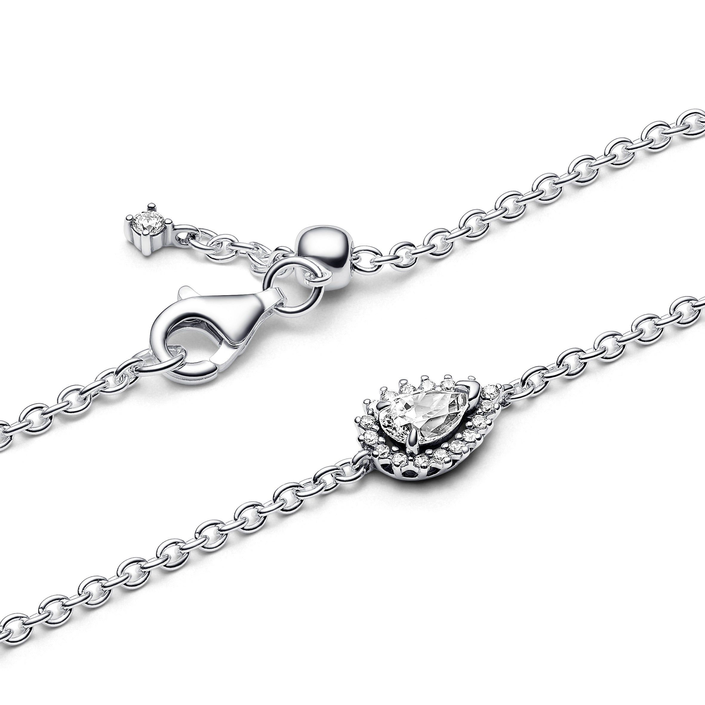 Pandora Sparkling Pear Halo Chain Bracelet