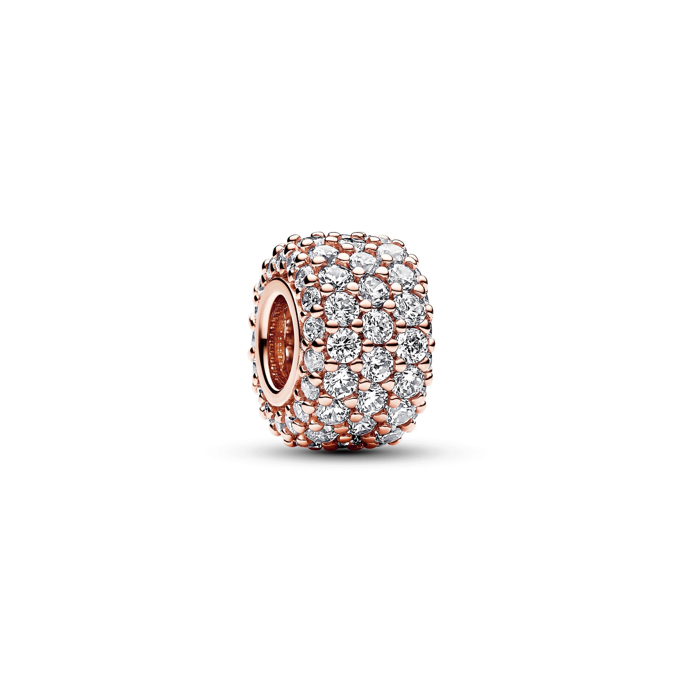 Pandora Sparkling Pave Triple-row Charm in 14k Rose Gold-Plated