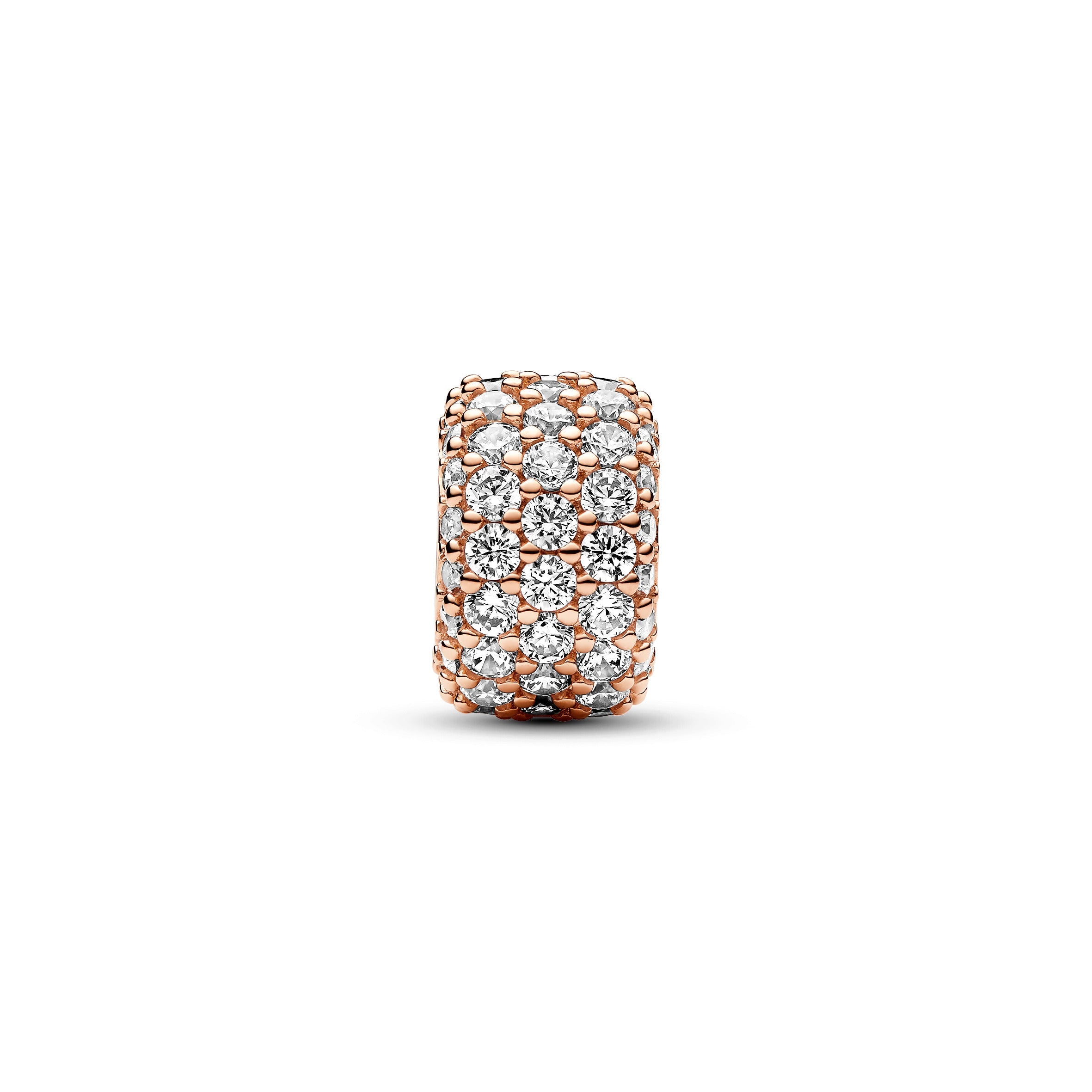 Pandora Sparkling Pave Triple-row Charm in 14k Rose Gold-Plated