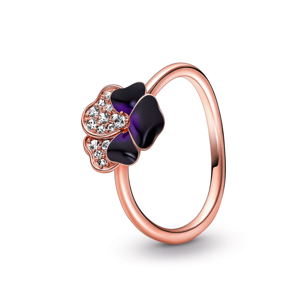 Pandora Deep Purple Pansy Flower Ring