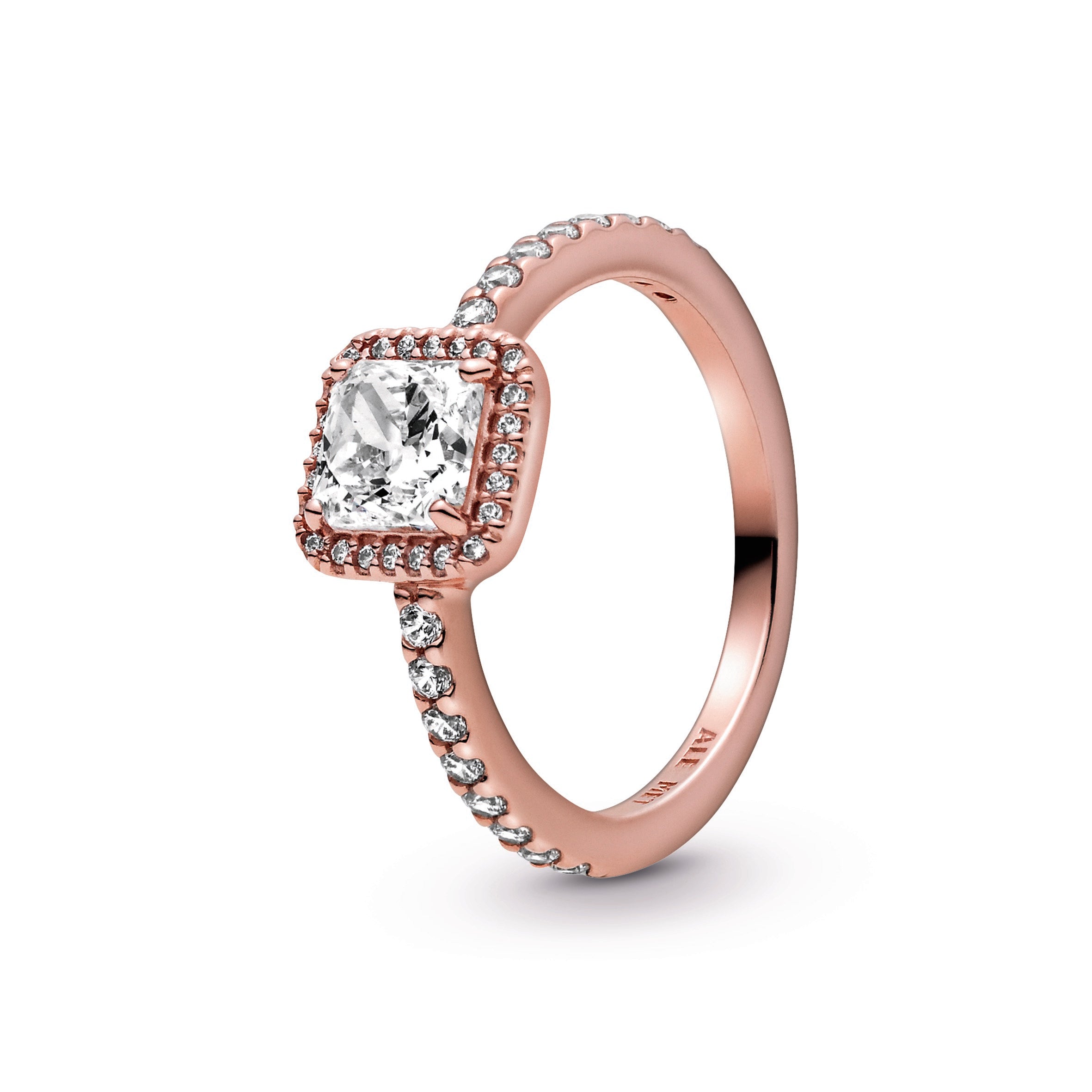 Pandora Square Sparkle Halo Ring