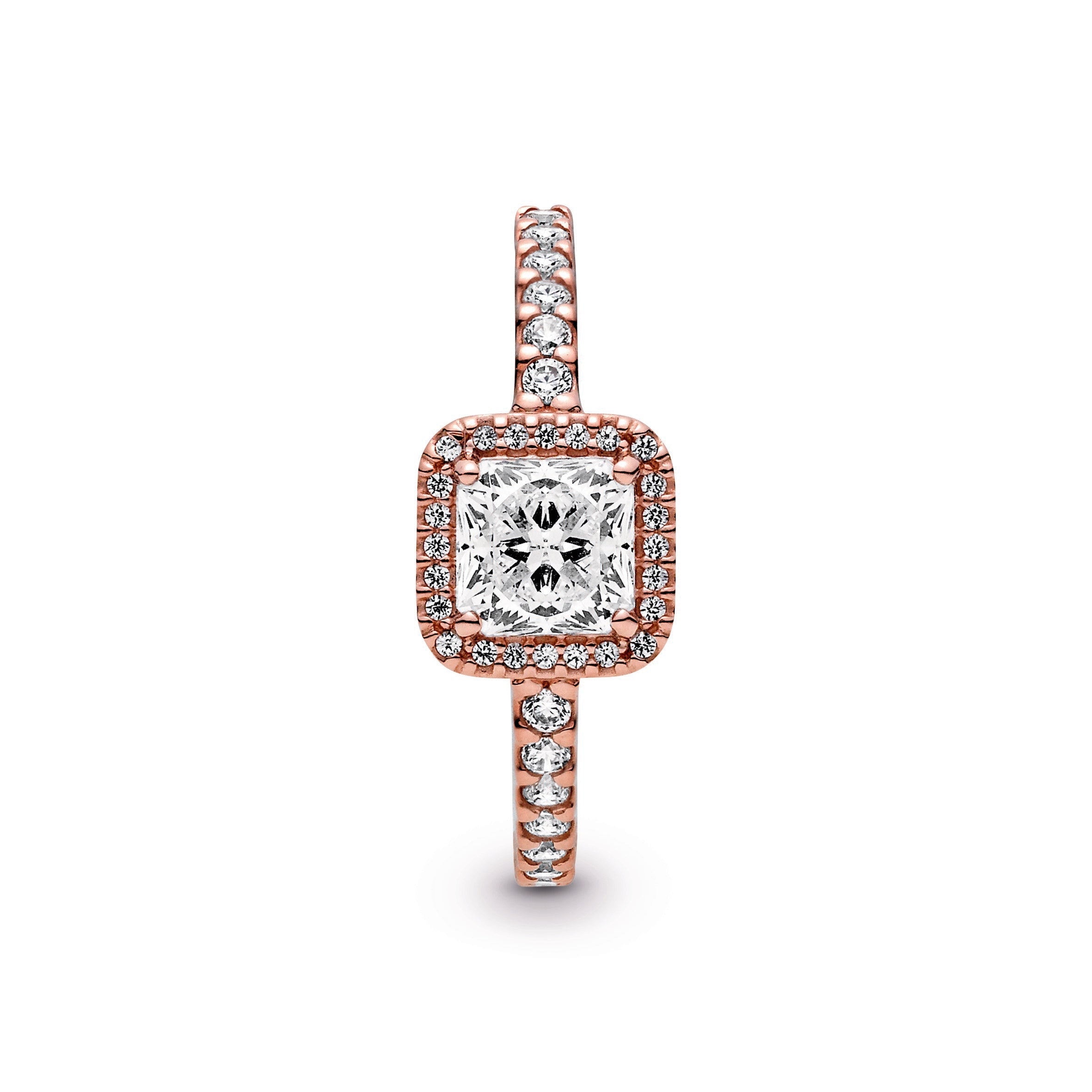 Pandora Square Sparkle Halo Ring