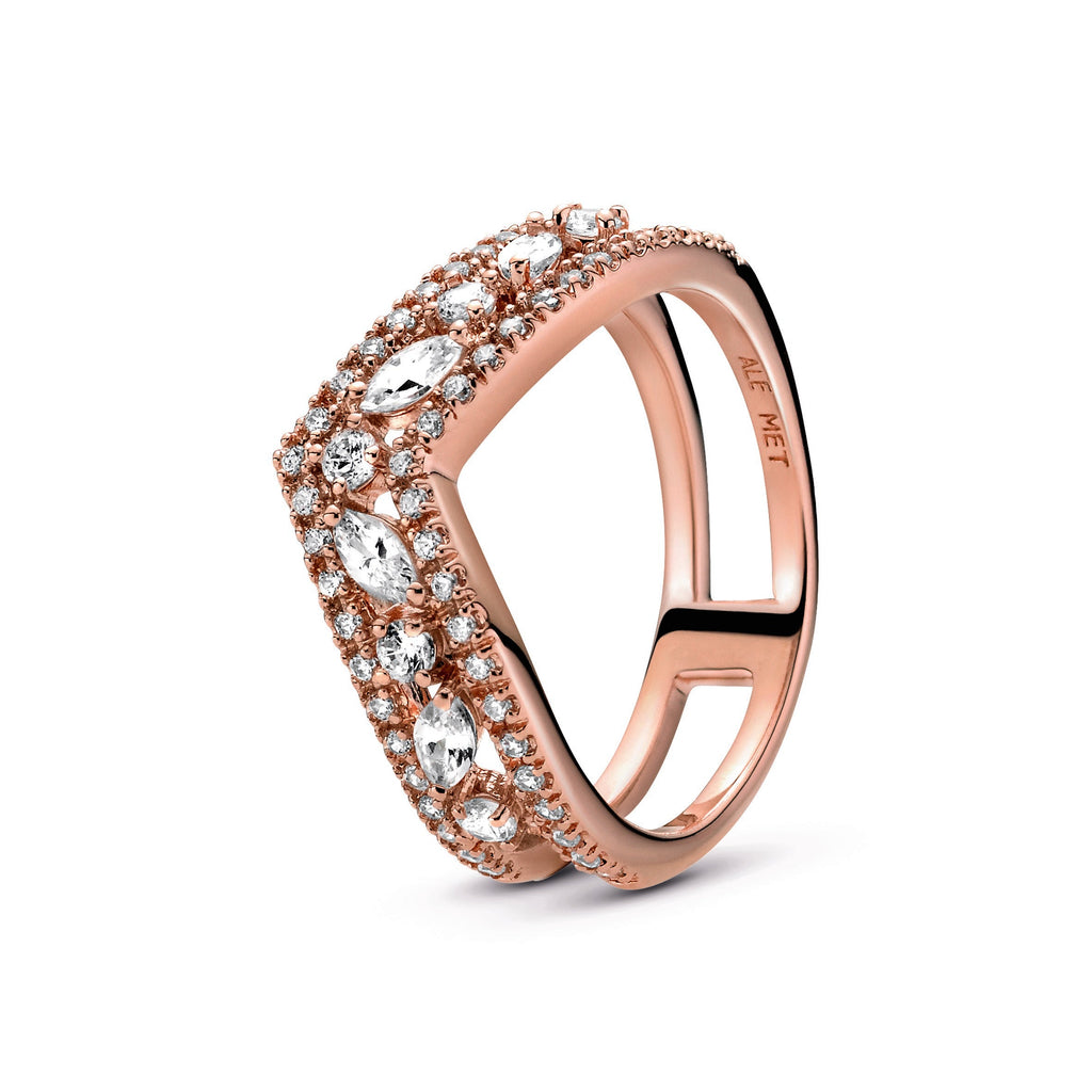 Pandora Sparkling Marquise Double Wishbone Ring