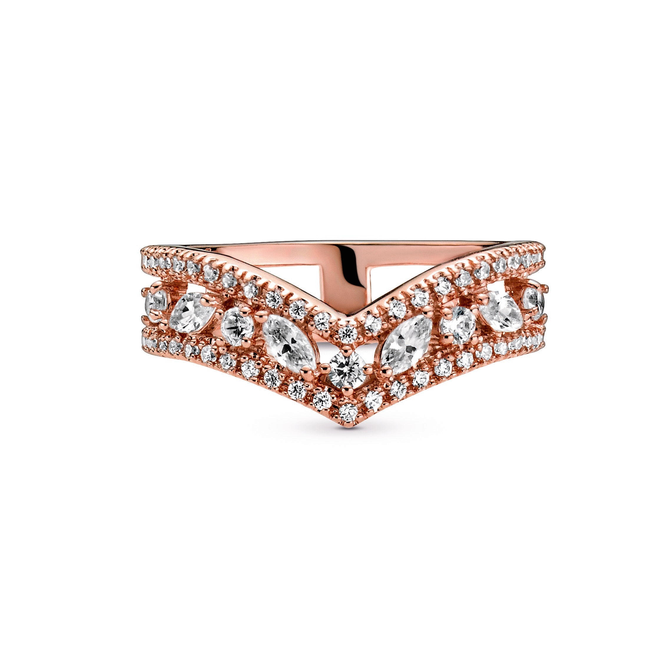 Pandora Sparkling Marquise Double Wishbone Ring