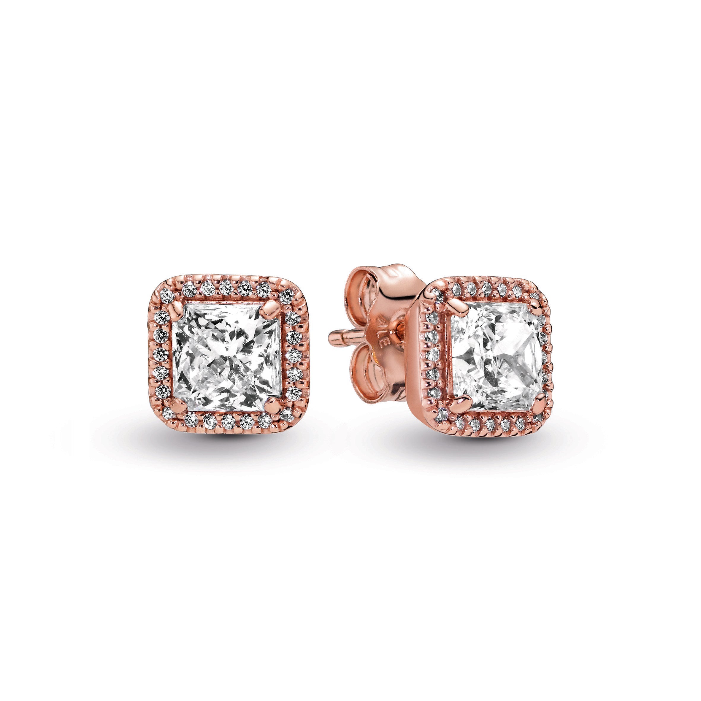 Pandora Square Sparkle Halo Stud Earrings