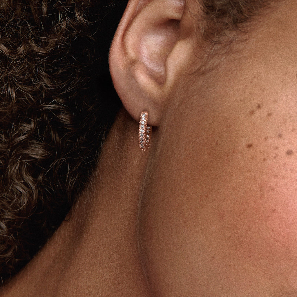 Pandora Pave Heart Hoop Earrings
