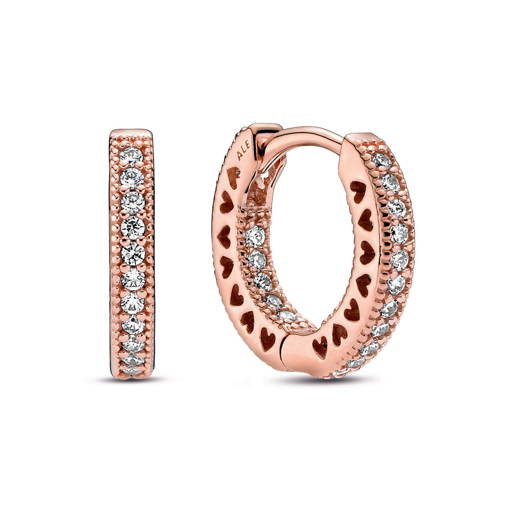 Pandora Pave Heart Hoop Earrings