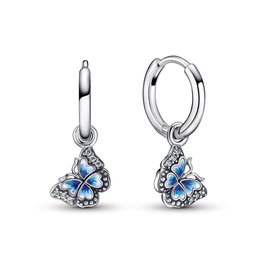 Pandora Blue Butterfly Hoop Earrings