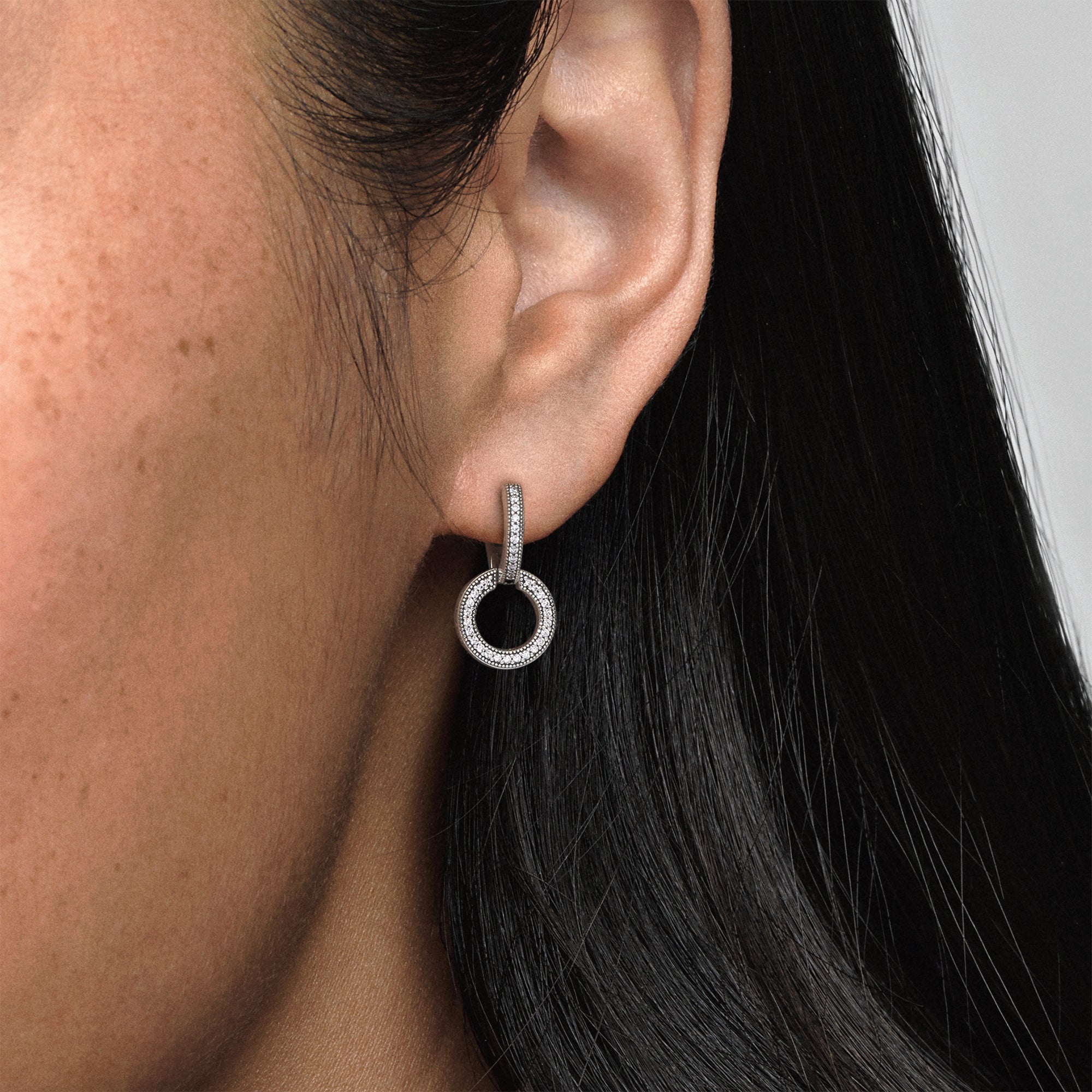 Pandora Sparkling Double Hoop Earrings