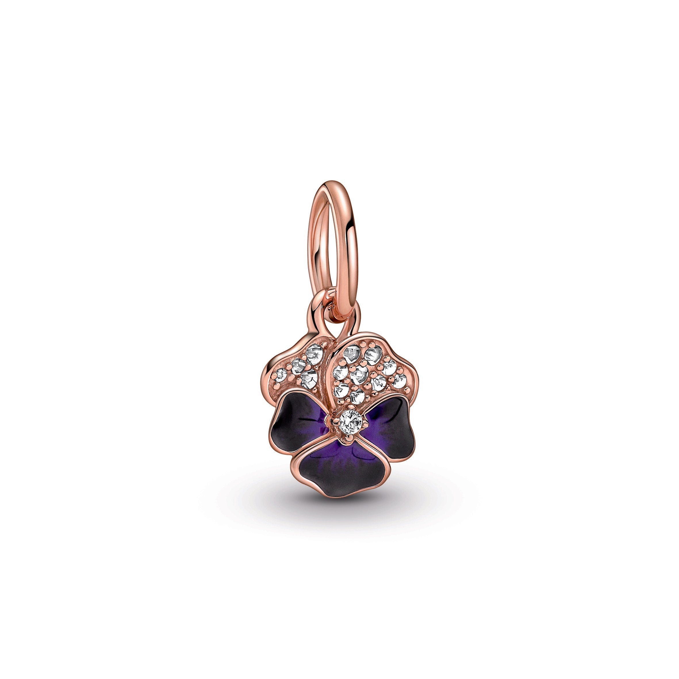 Pandora Deep Purple Pansy Flower Dangle Charm