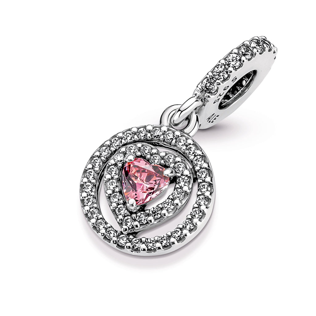 Pandora Sparkling Double Halo Heart Dangle Charm