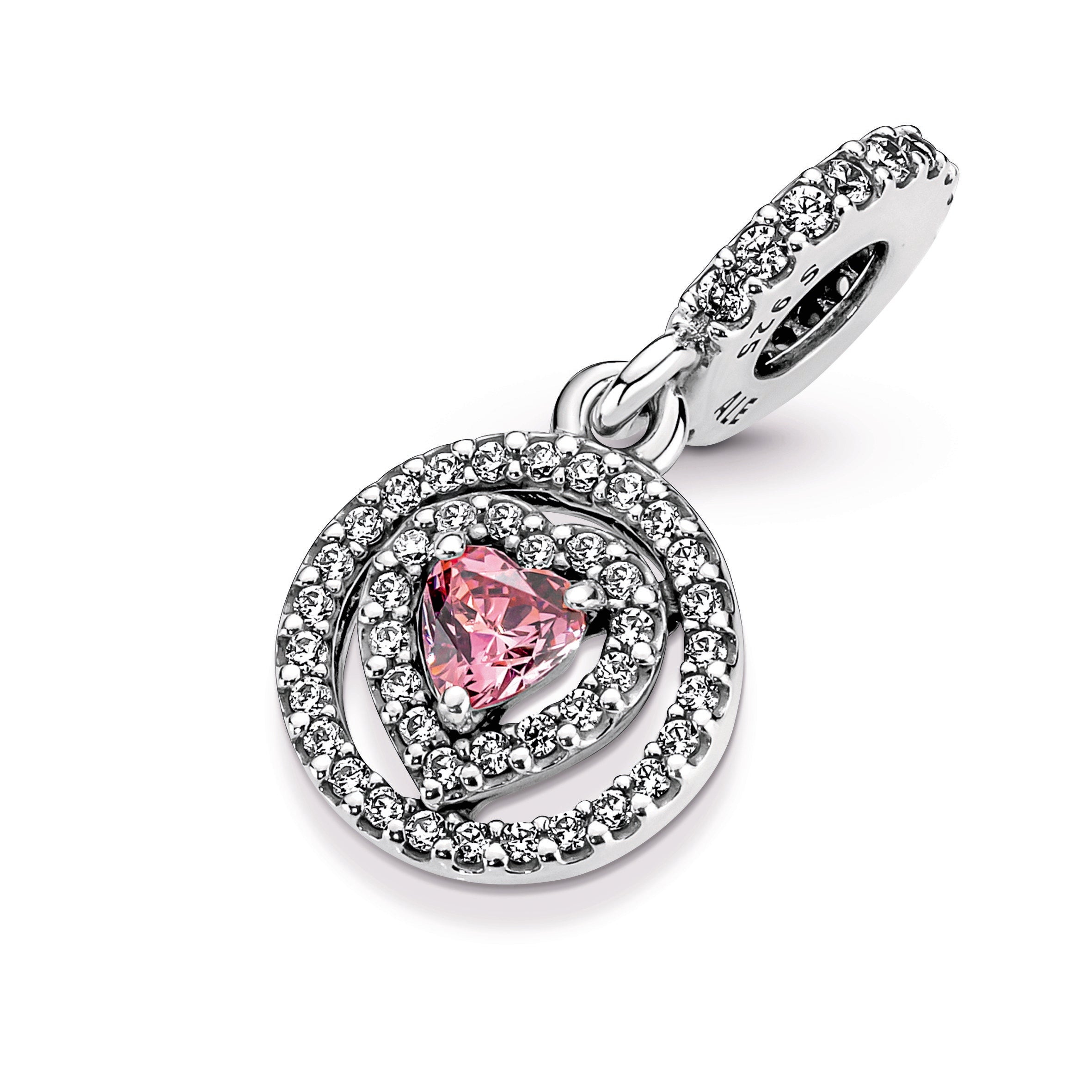 Pandora Sparkling Double Halo Heart Dangle Charm