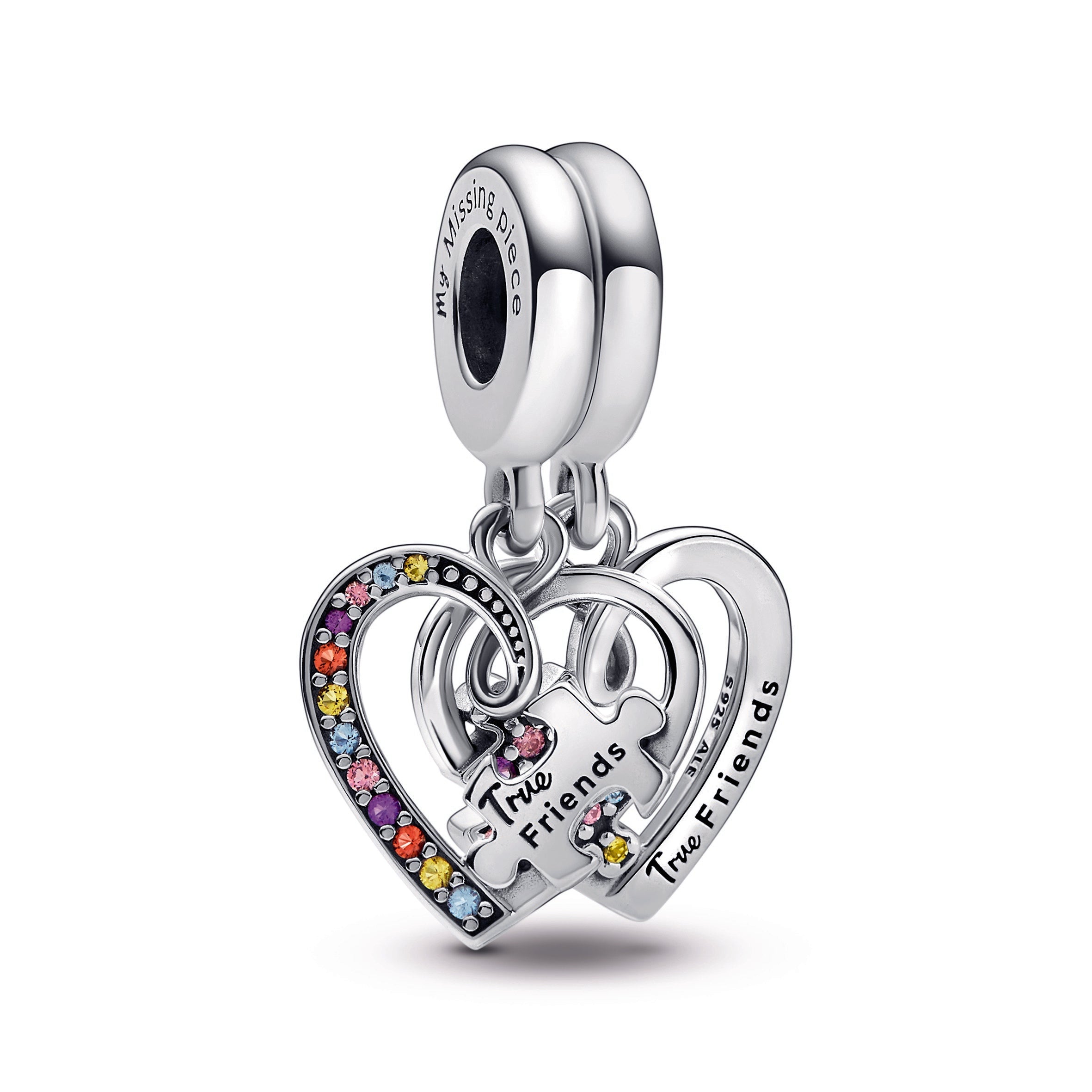 Pandora Puzzle Piece Hearts Splittable Friendship Dangle Charm