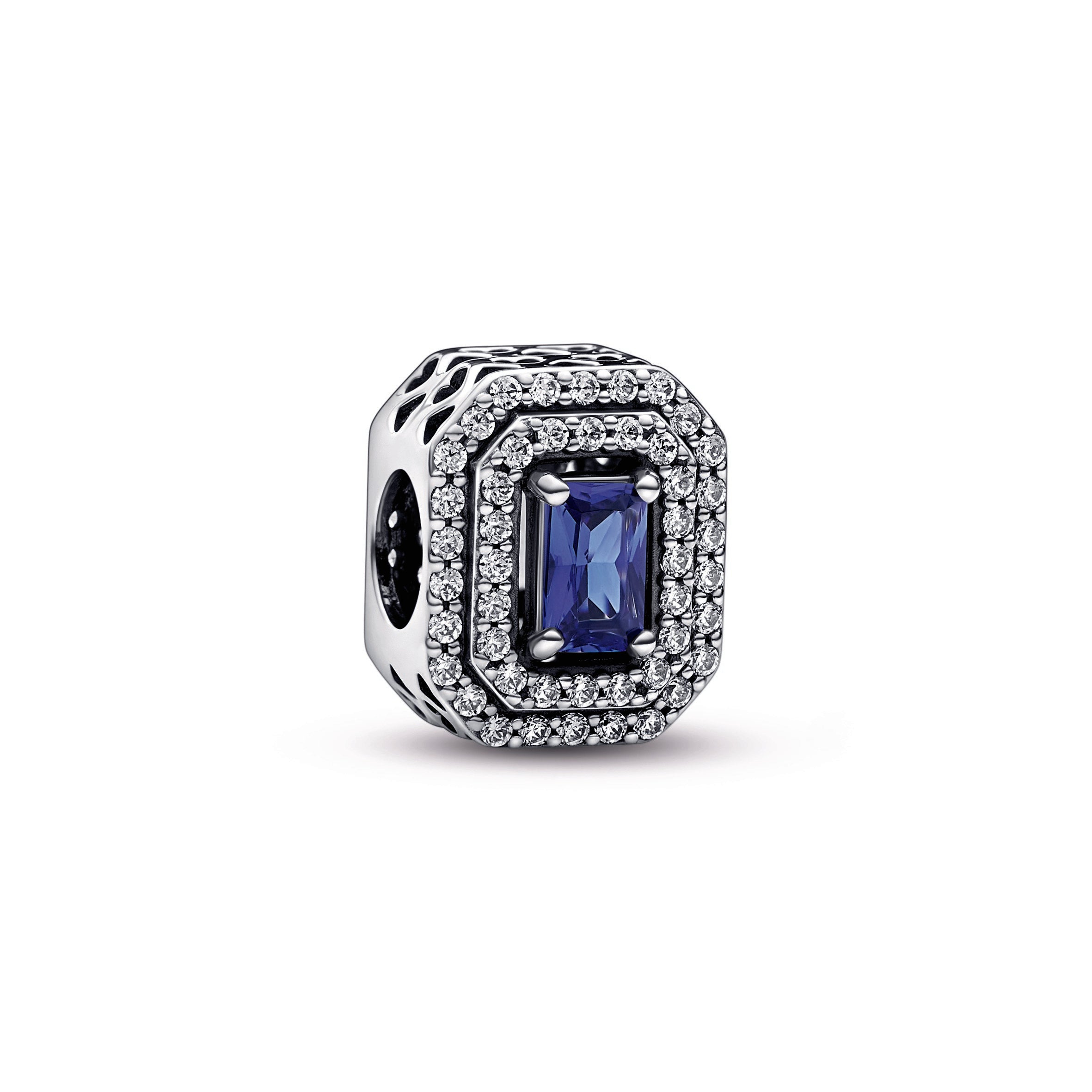 Pandora Blue Sparkling Levelled Rectangular Charm