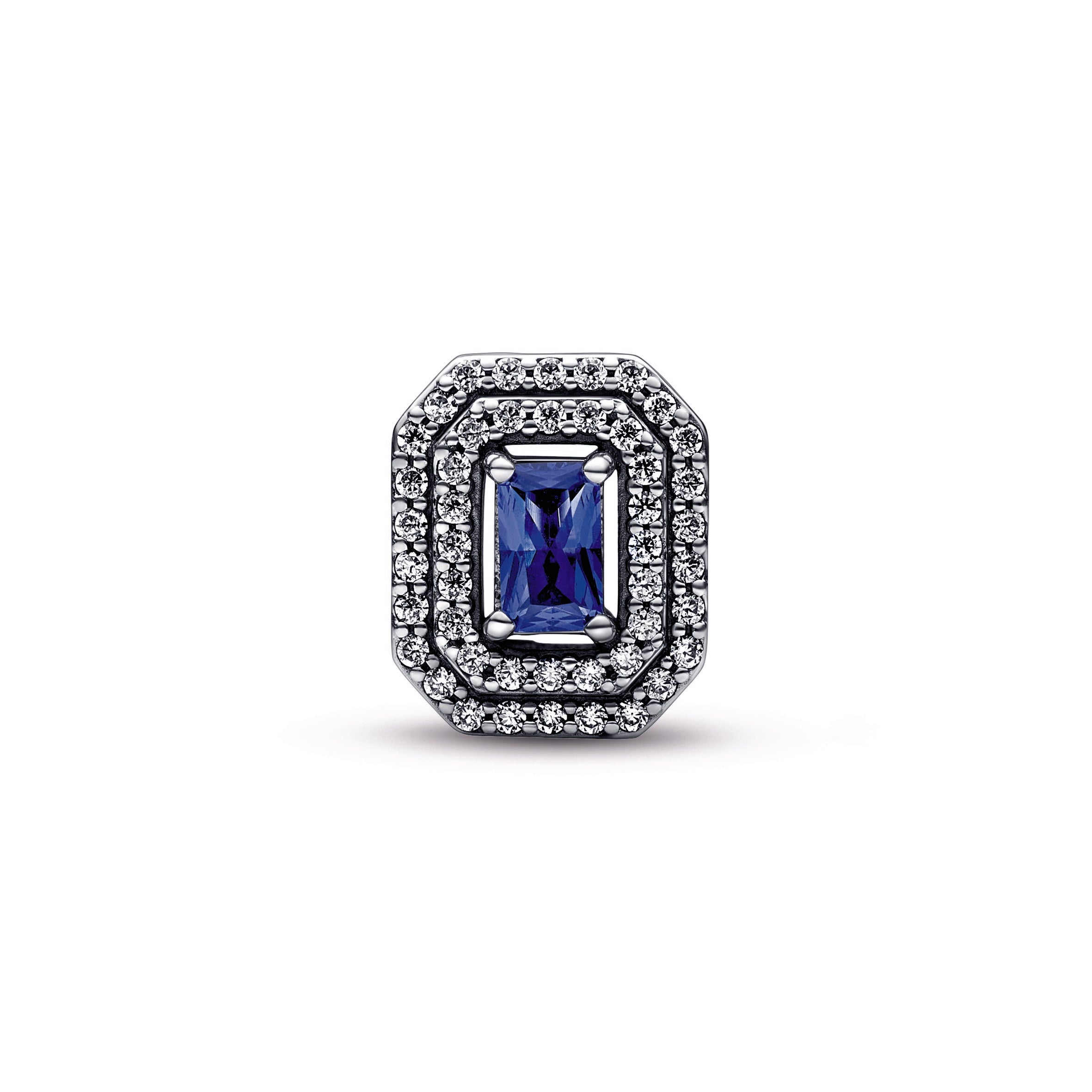 Pandora Blue Sparkling Levelled Rectangular Charm