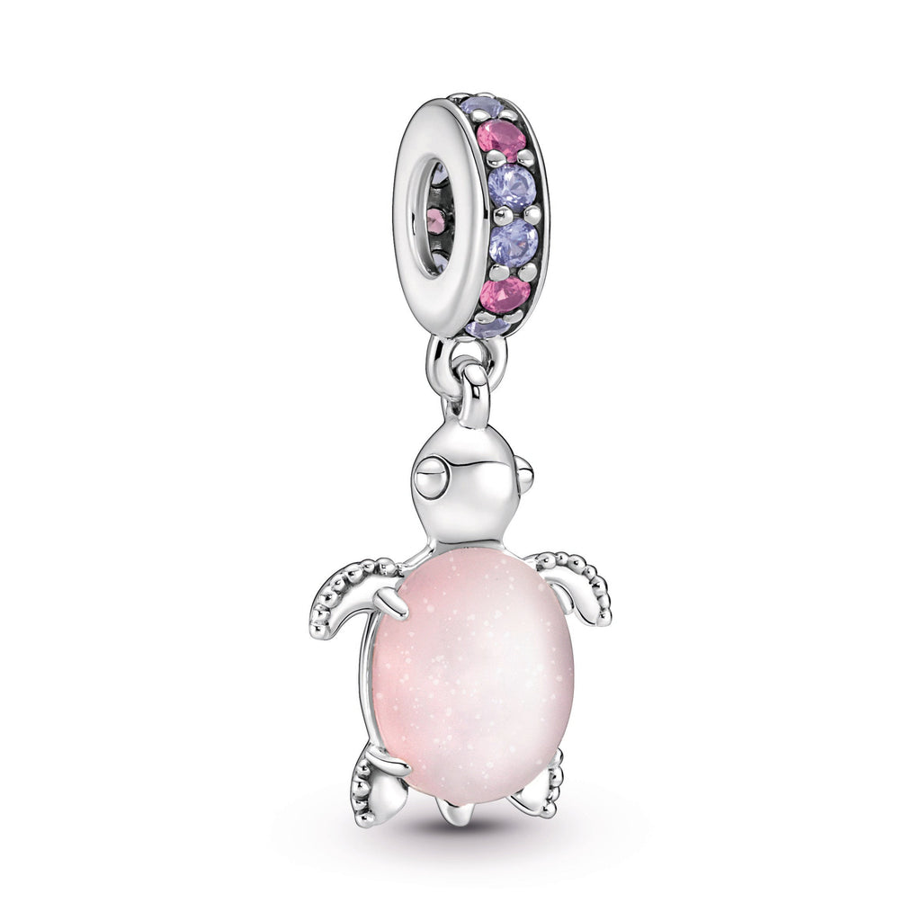 Pandora Murano Glass Pink Sea Turtle Dangle Charm