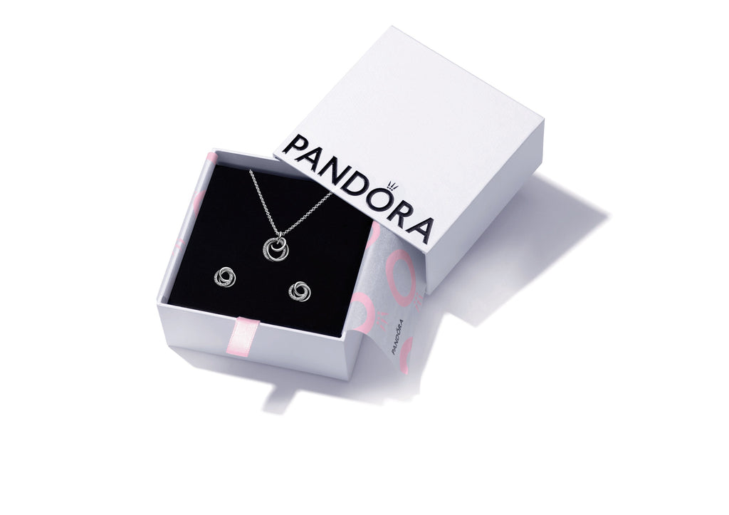 Pandora Encircled Family Love Necklace & Earring Gift Set