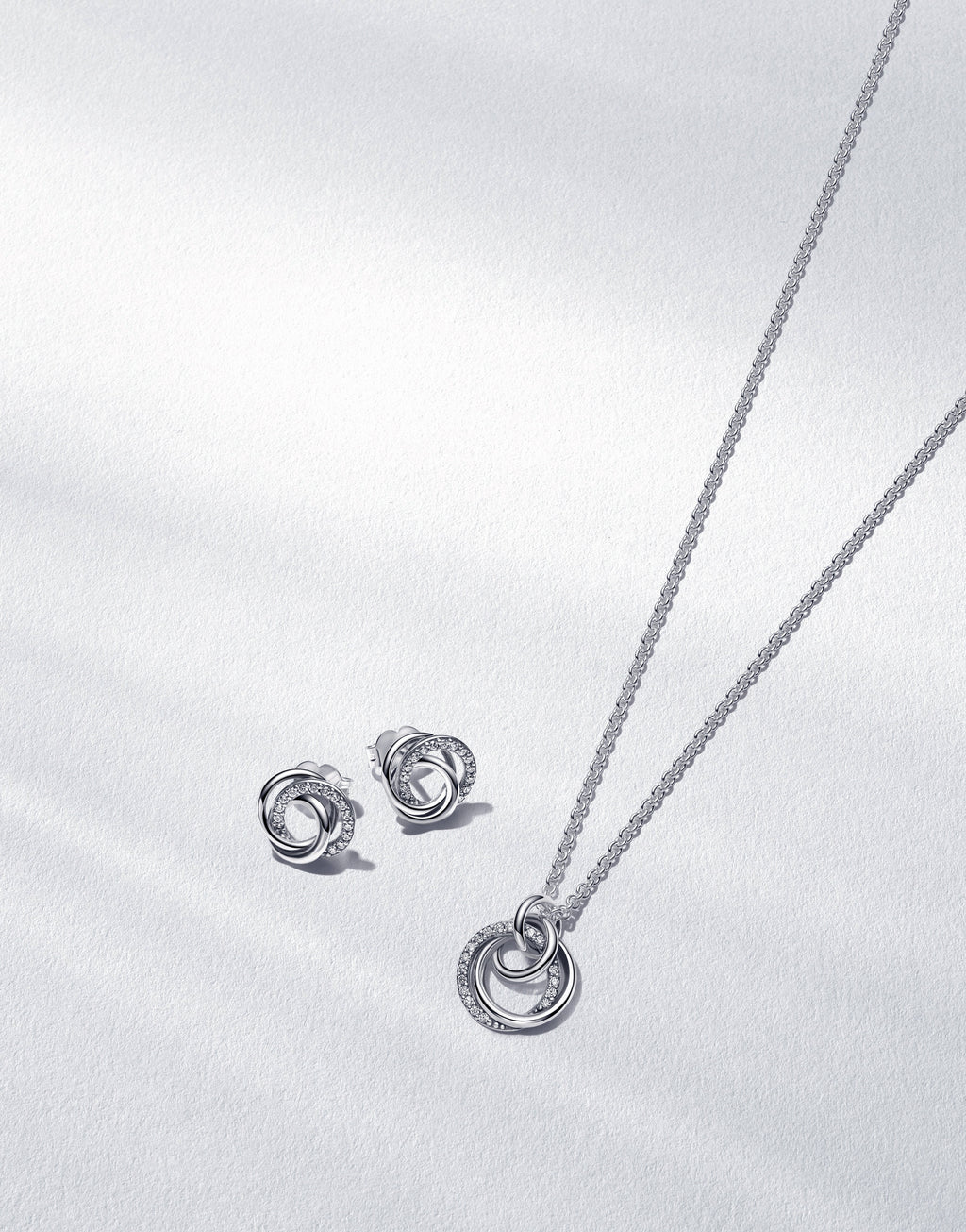Pandora Encircled Family Love Necklace & Earring Gift Set