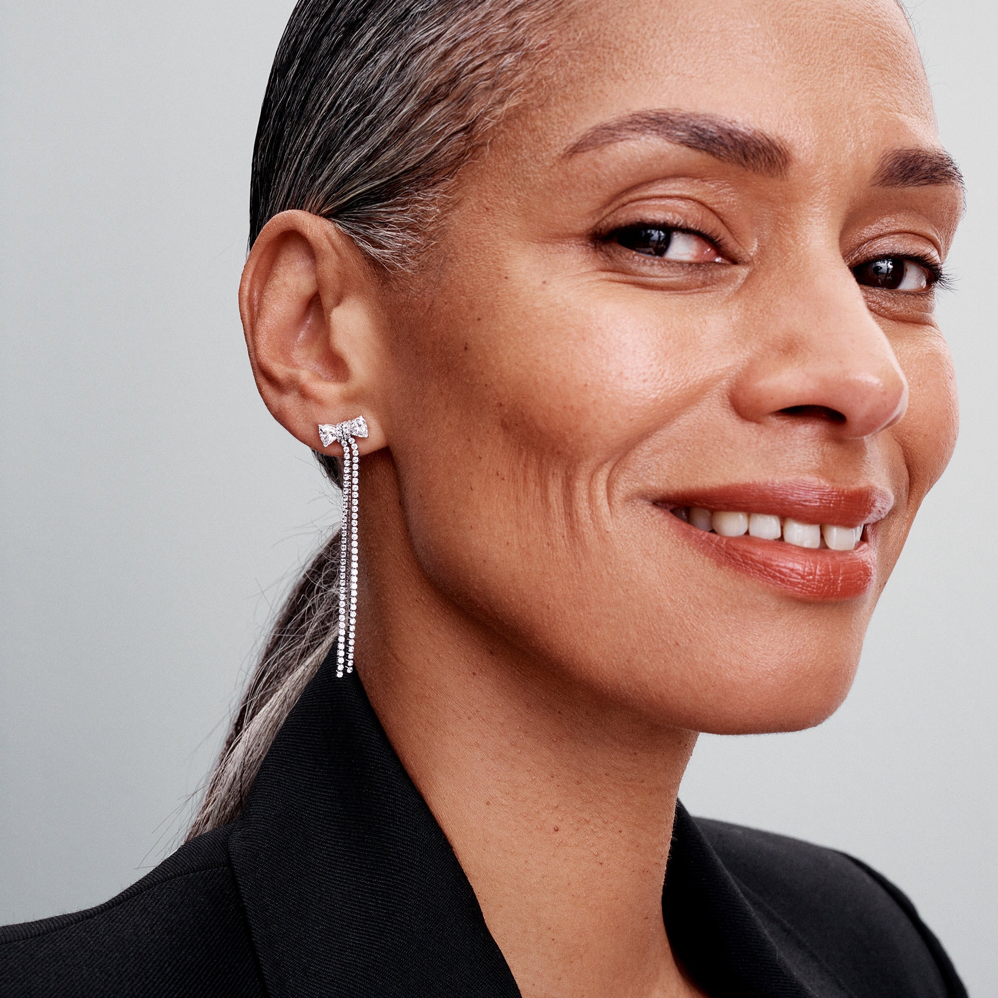 Pandora Pave Bow Drop Earrings