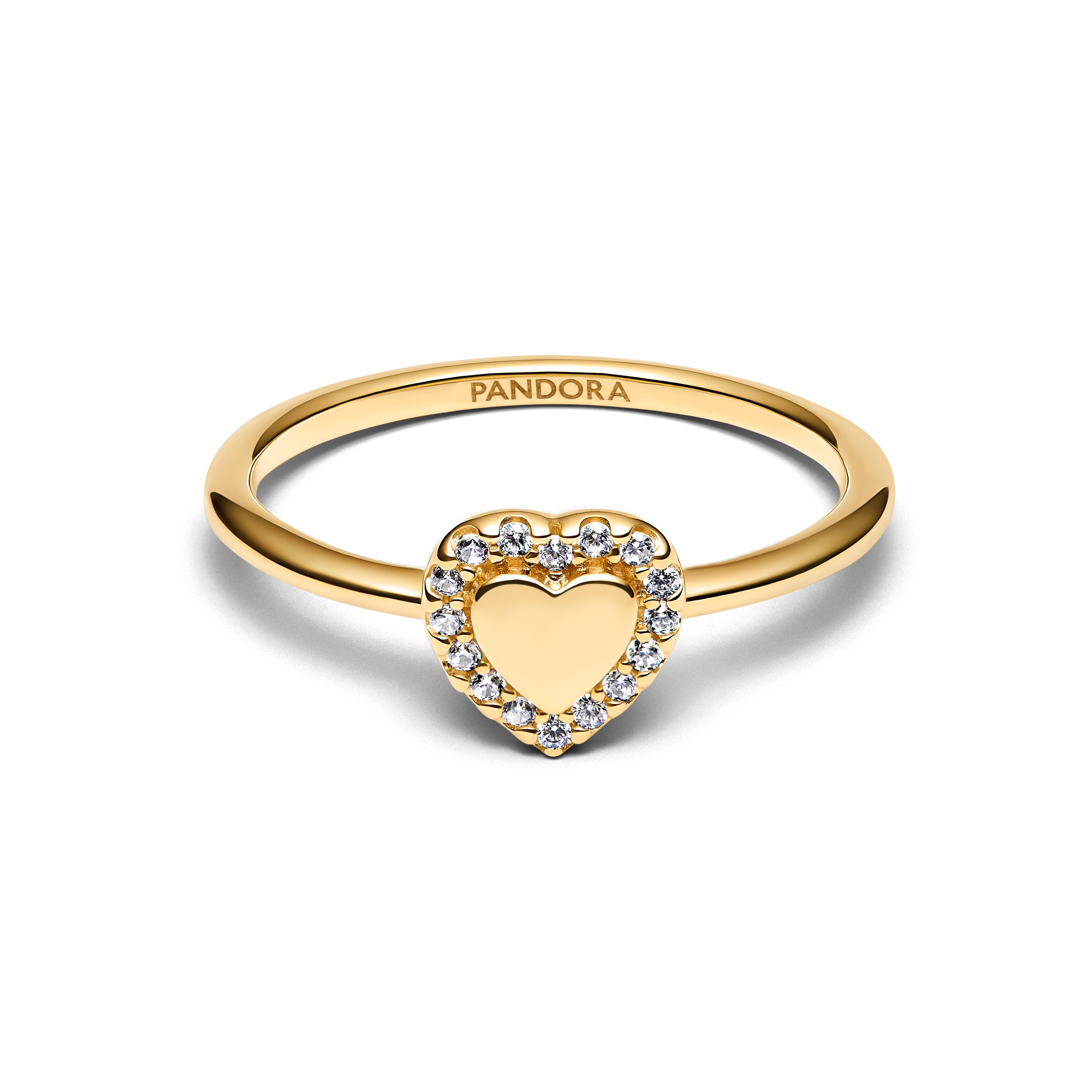 Pandora Engravable Heart Halo Ring