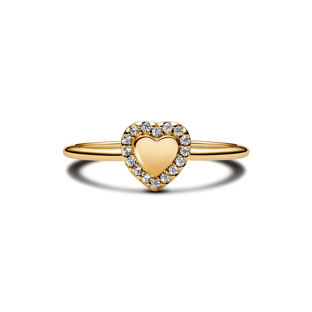 Pandora Engravable Heart Halo Ring