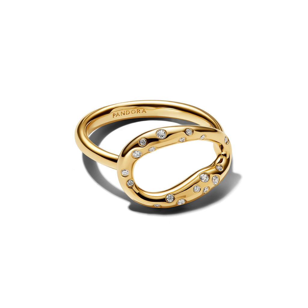 Pandora Organically Shaped Stone-Set Statement Ring