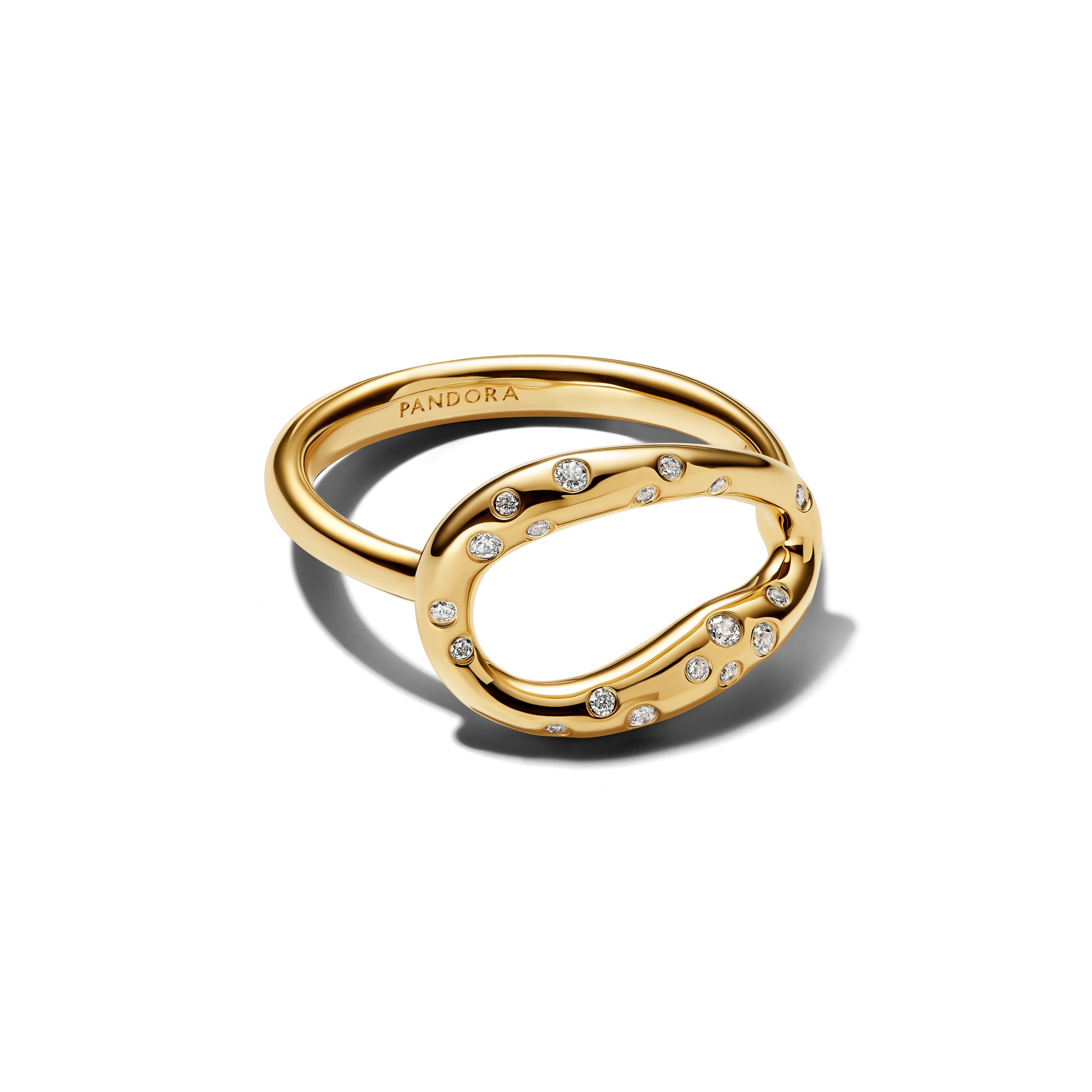 Pandora Organically Shaped Stone-Set Statement Ring