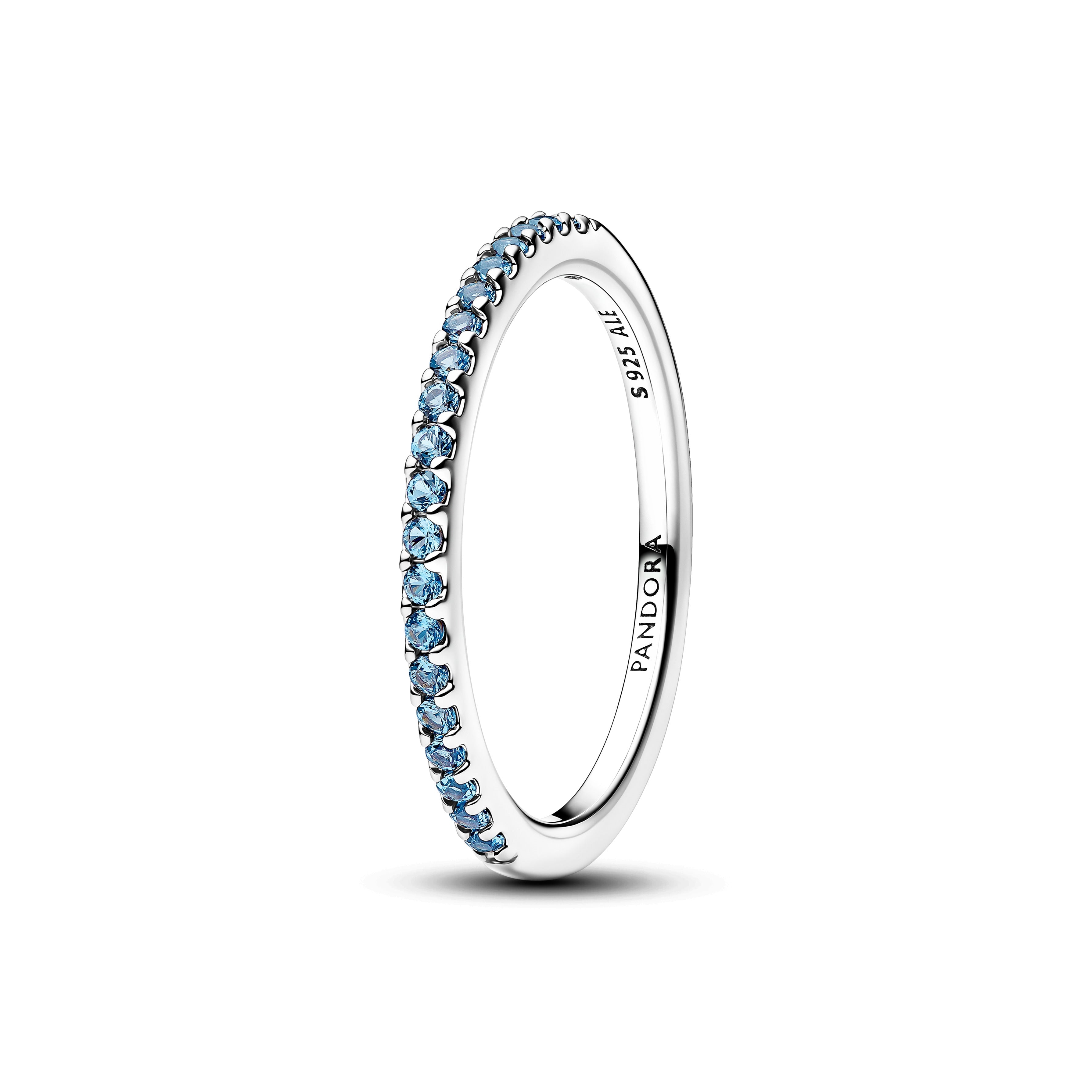 Pandora Sparkling Aquamarine Half-Eternity Band Ring