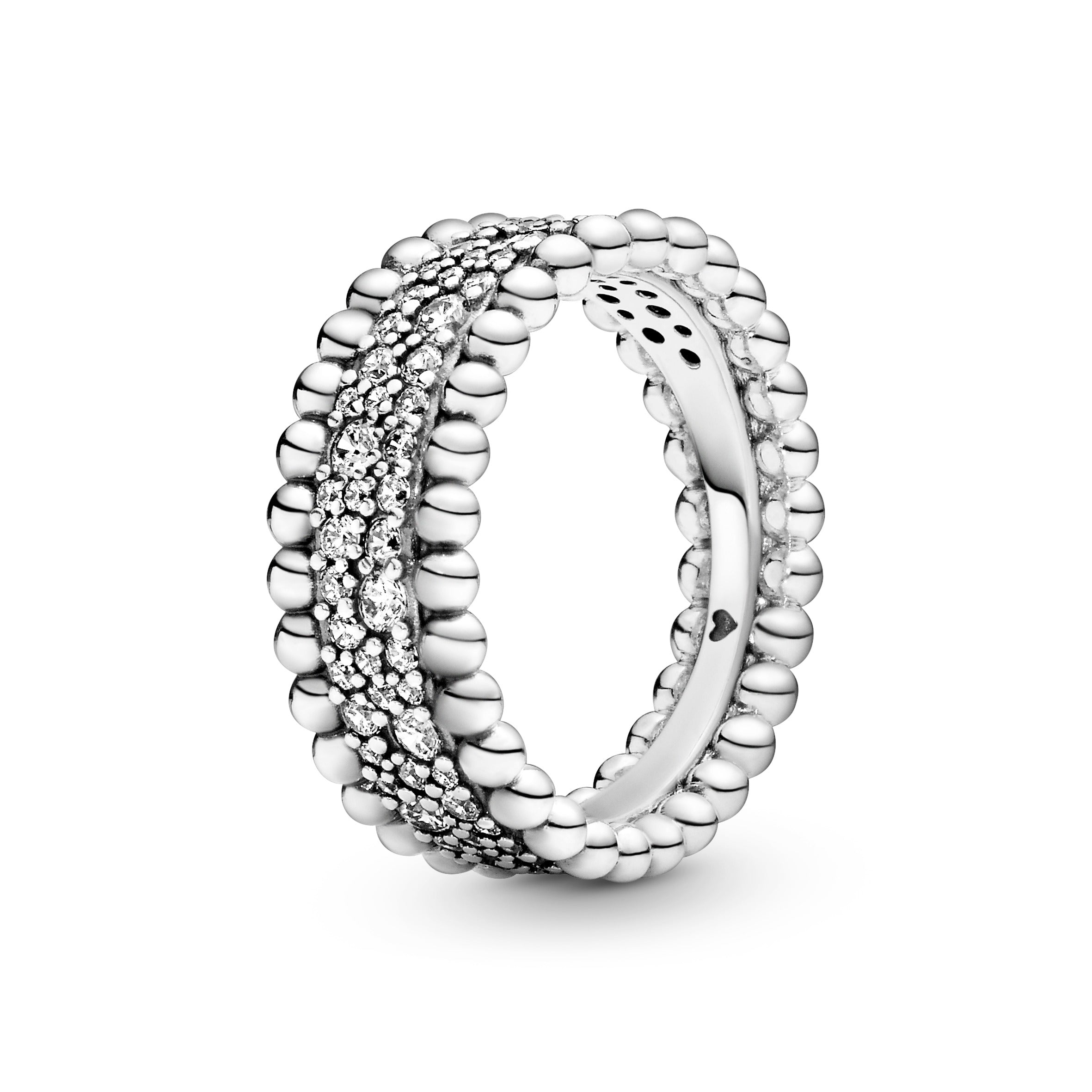Pandora Beaded Pave Band Ring