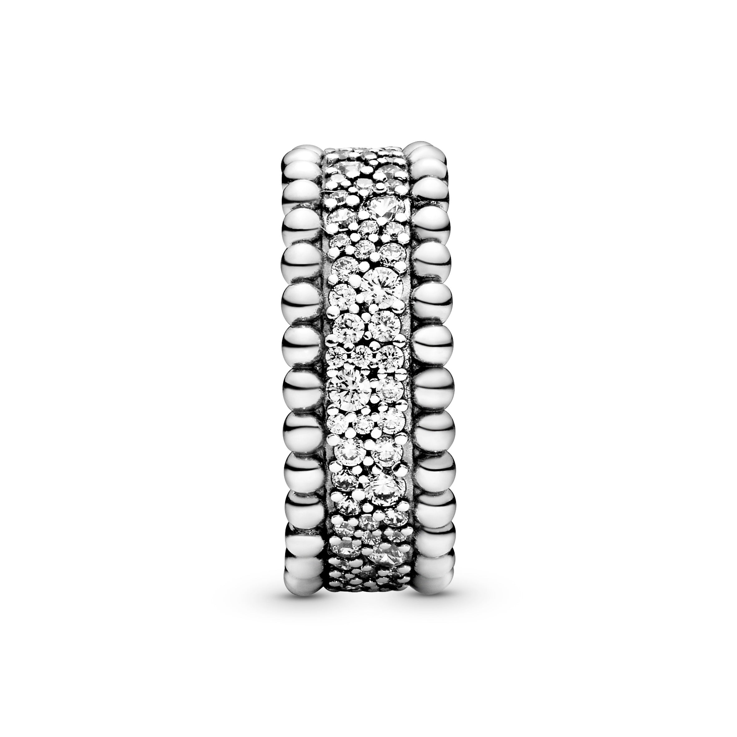 Pandora Beaded Pave Band Ring