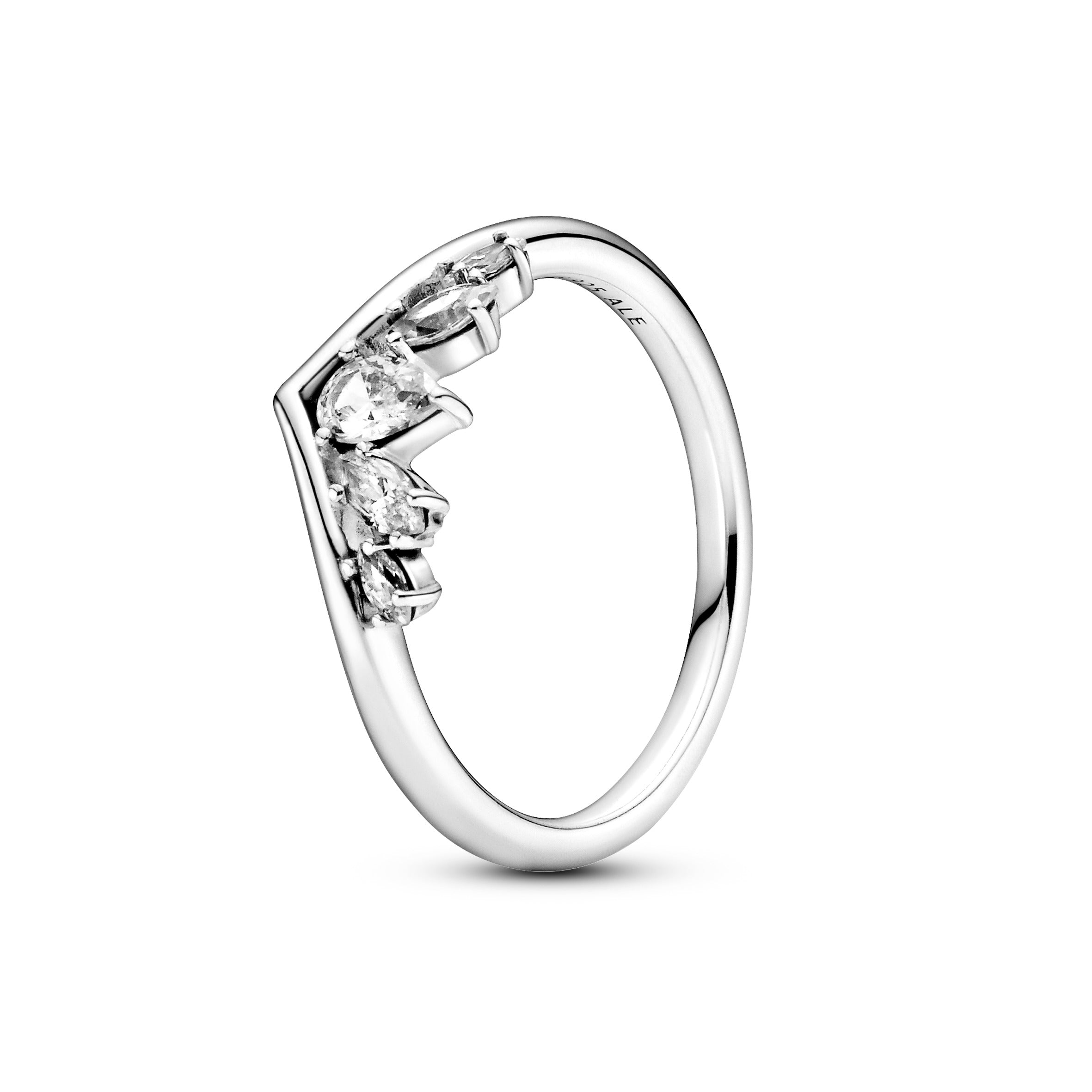 Pandora Sparkling Pear & Marquise Wishbone Ring