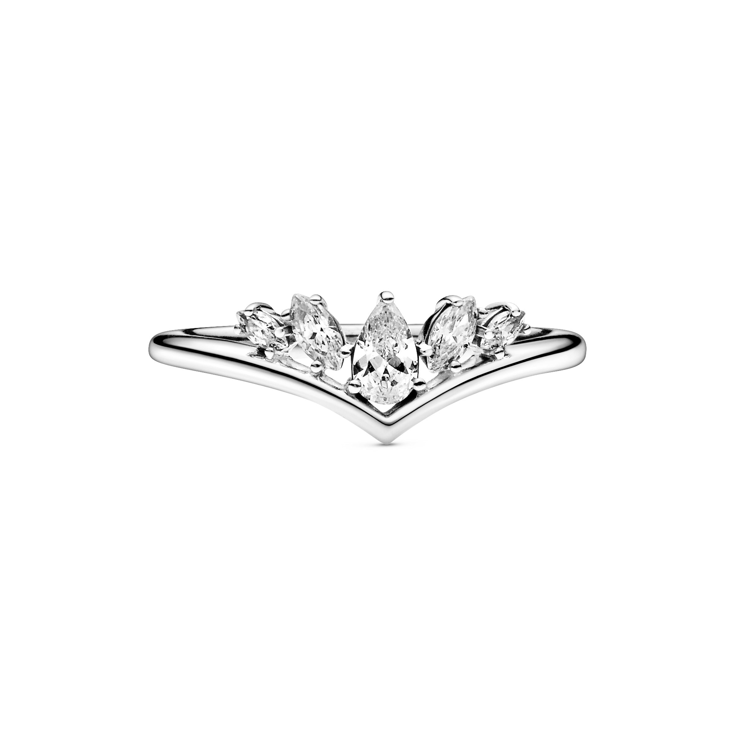 Pandora Sparkling Pear & Marquise Wishbone Ring