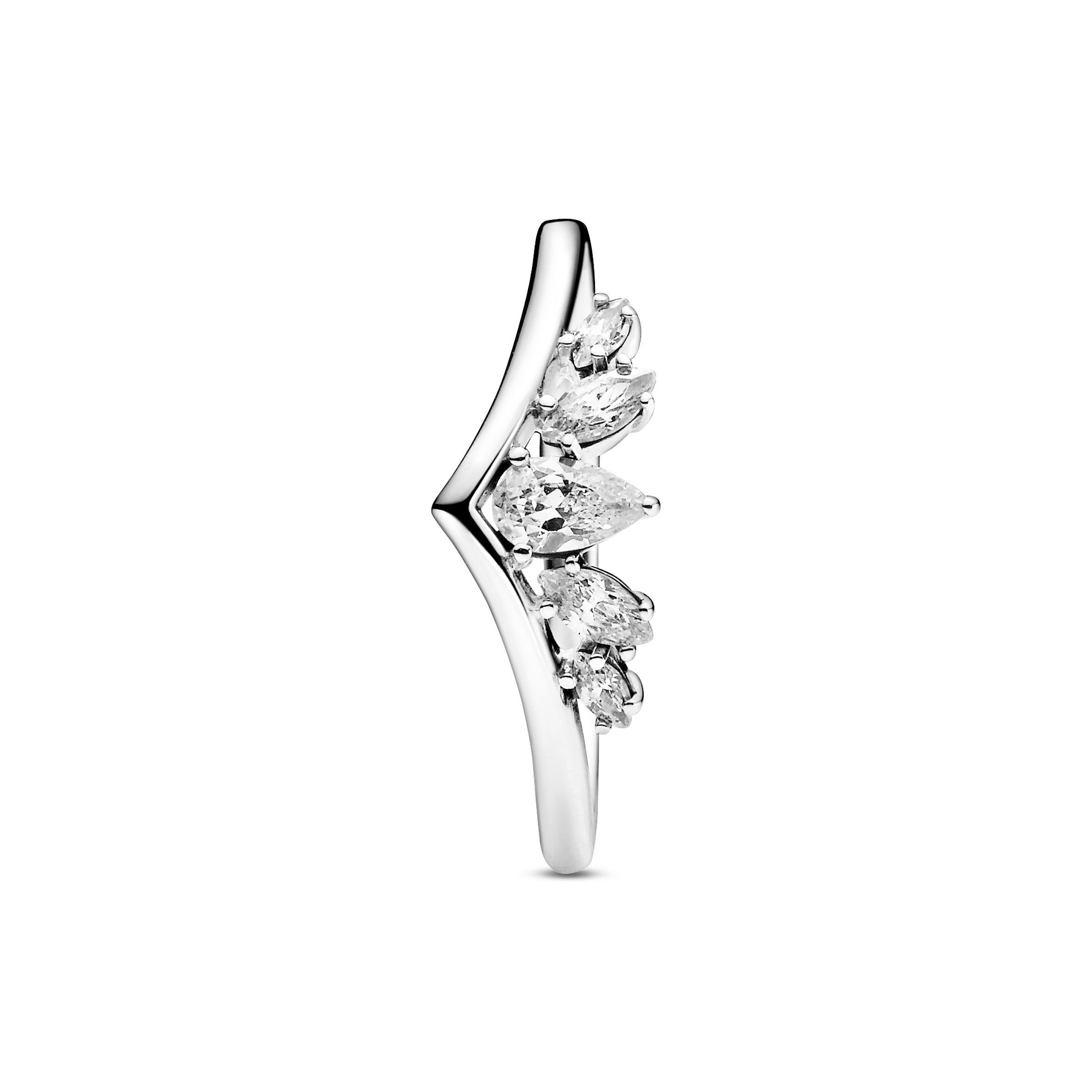 Pandora Sparkling Pear & Marquise Wishbone Ring