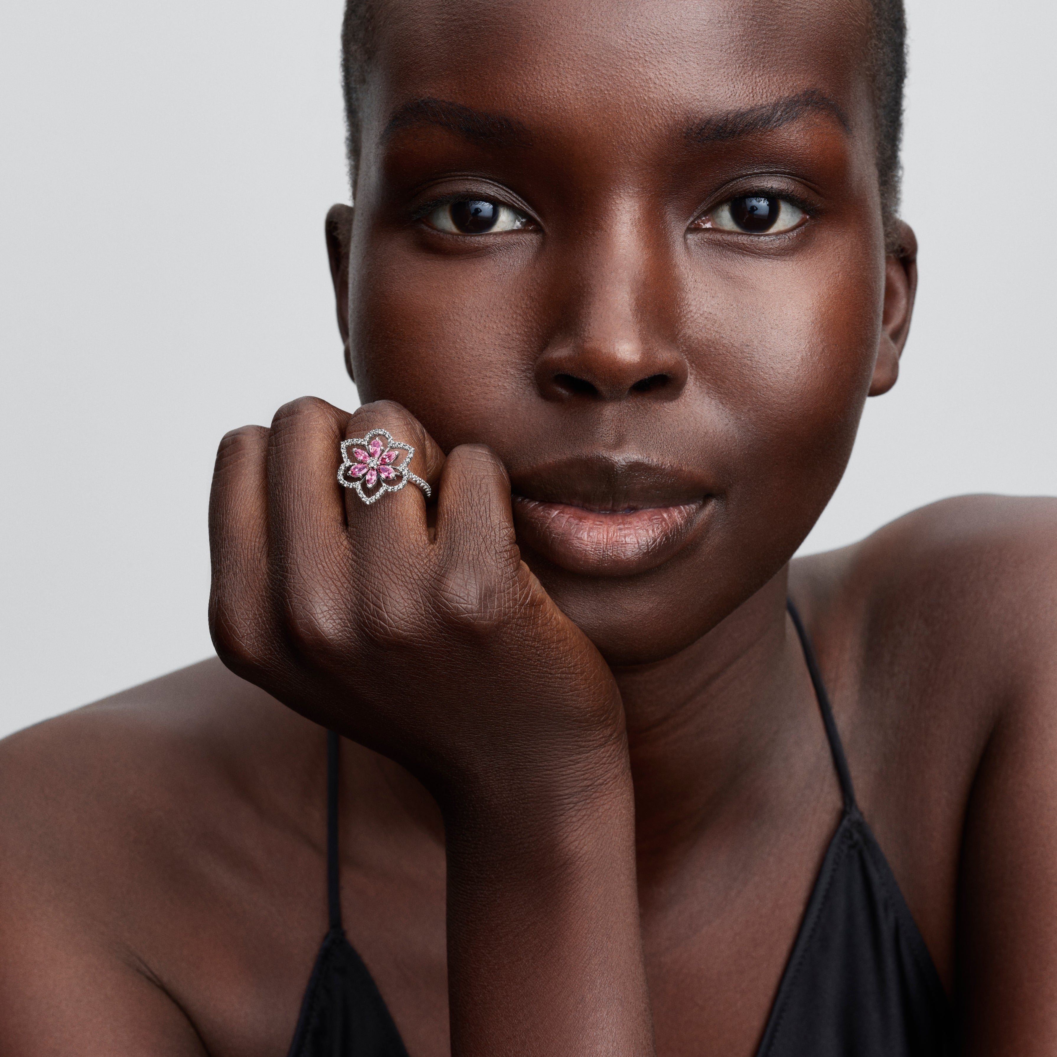 Pandora Double Flower Cocktail Ring