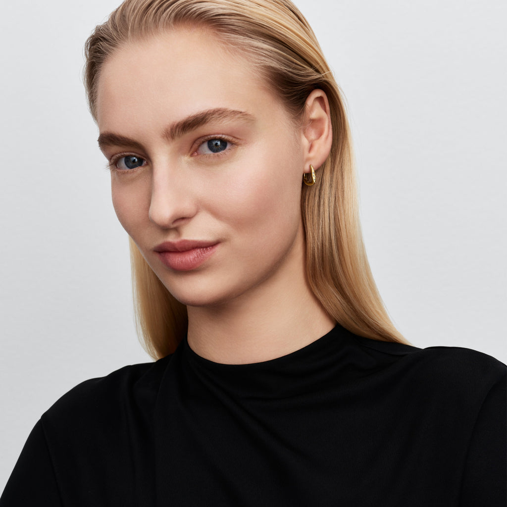 Pandora Organically Shaped Stone-Set Hoop Earrings