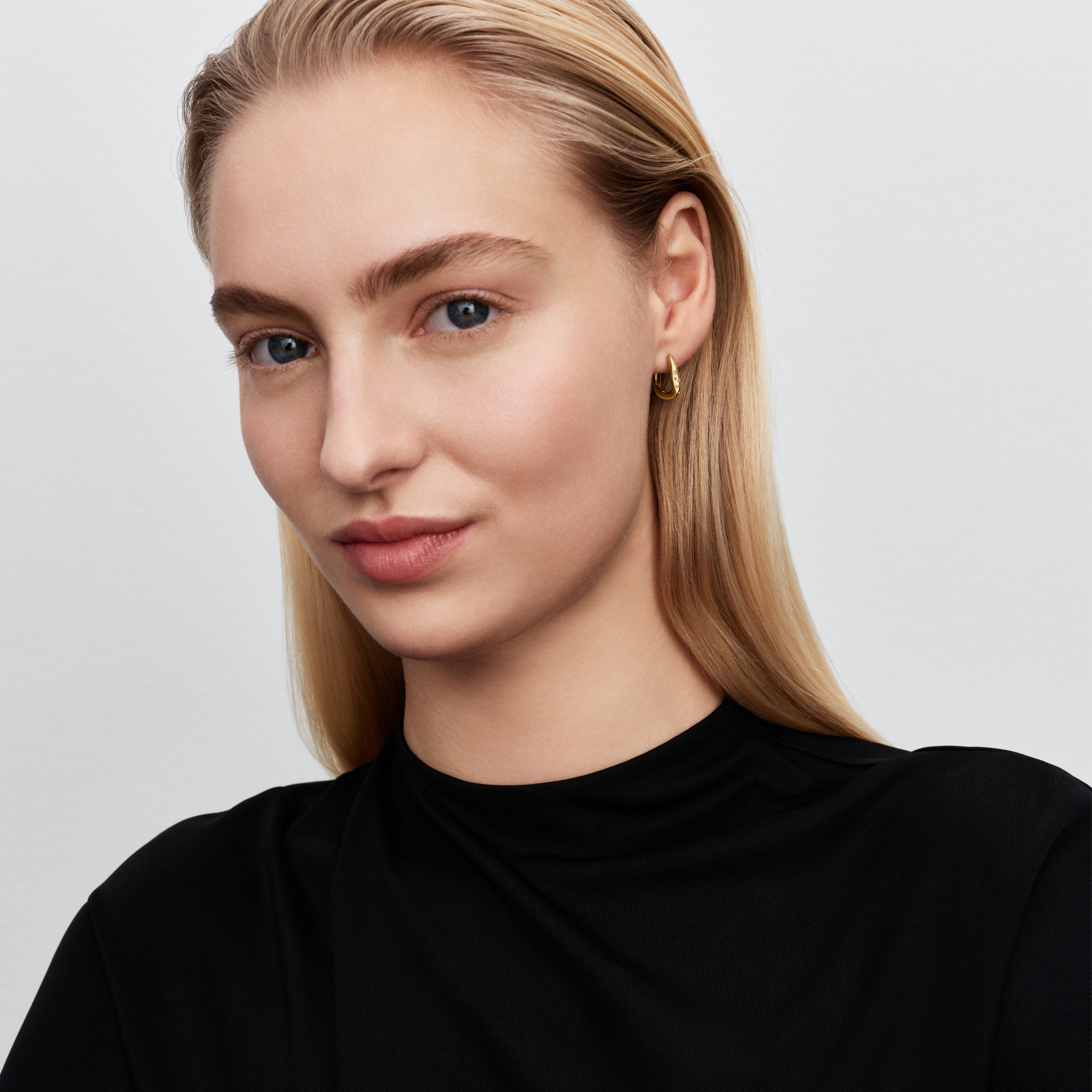 Pandora Organically Shaped Stone-Set Hoop Earrings