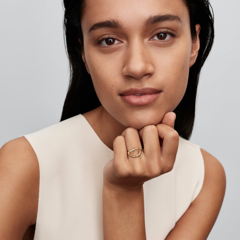 Pandora Organically Shaped Stone-Set Statement Ring