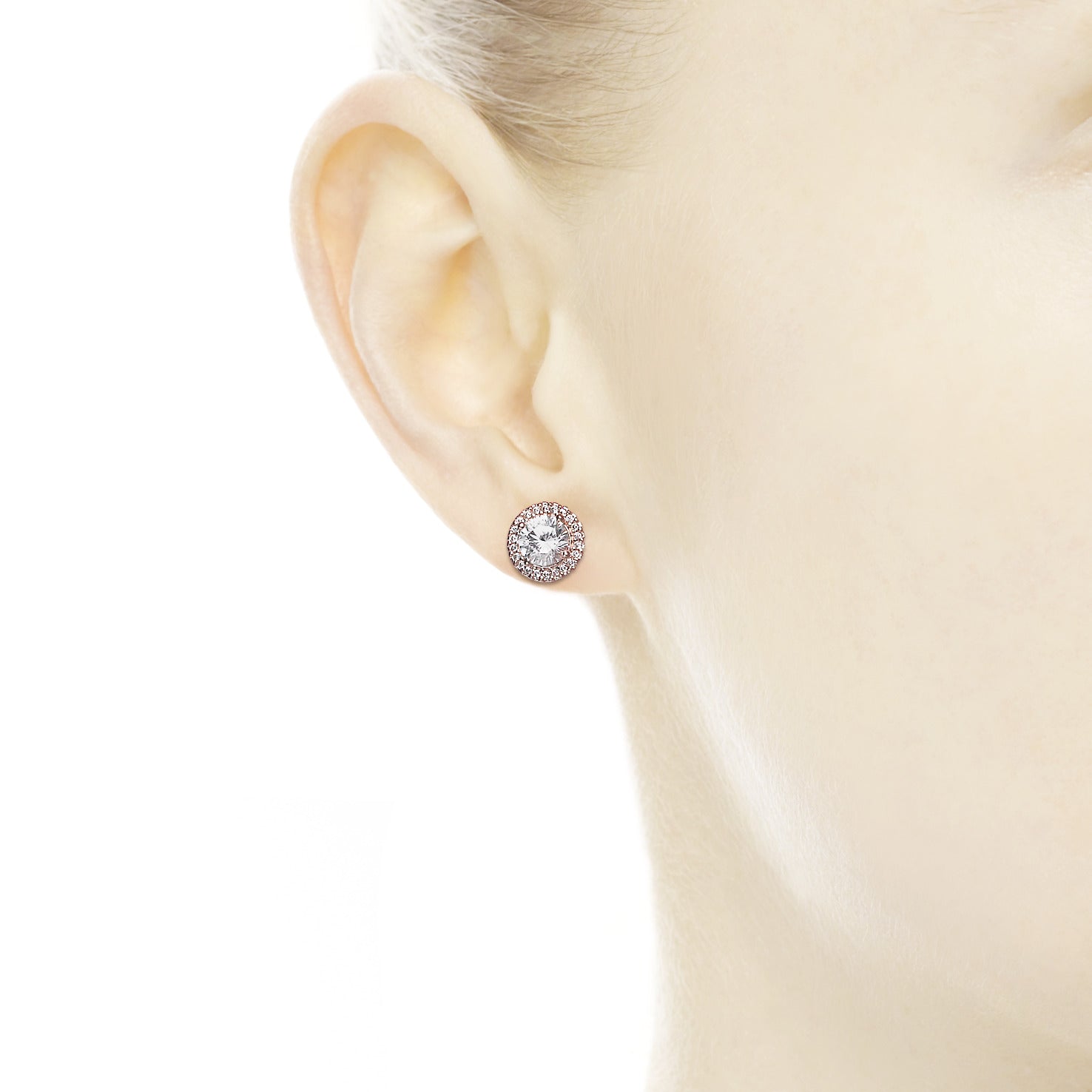 Pandora Round Sparkle Halo Stud Earrings