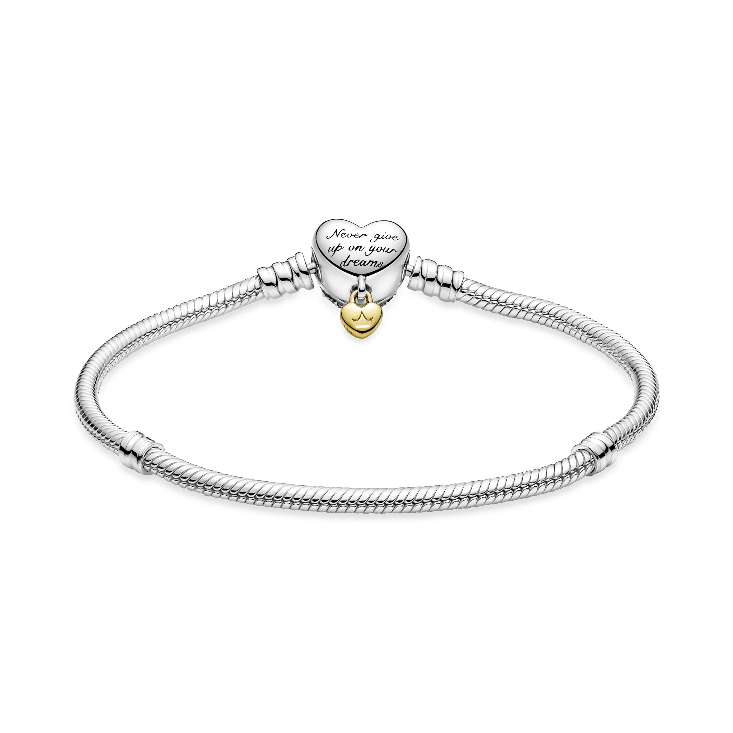Pandora Disney Princess Pandora Moments Heart Snake Chain Bracelet