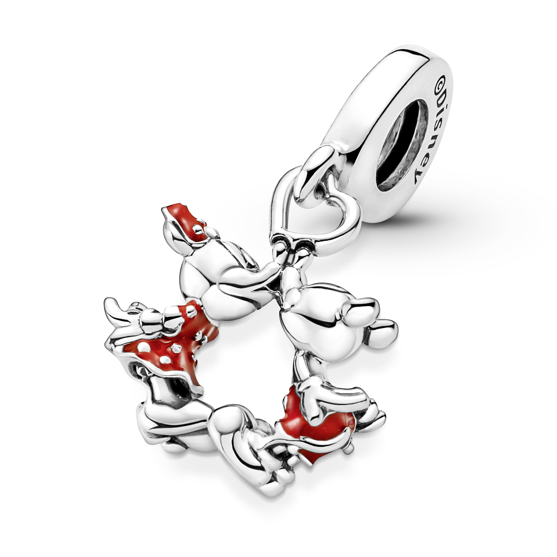 Pandora Disney Mickey Mouse & Minnie Mouse Kissing Dangle Charm