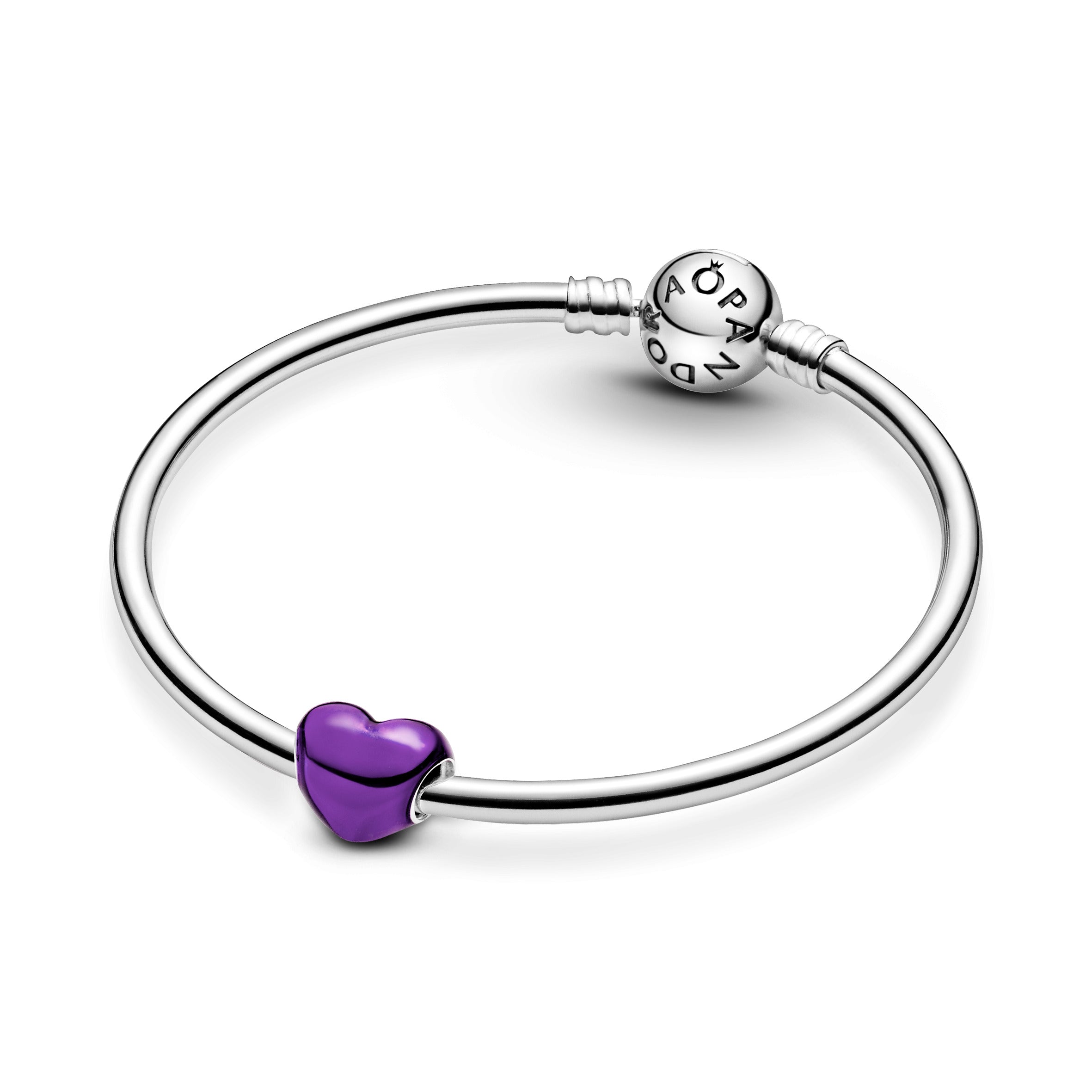 Pandora Metallic Purple Heart Charm